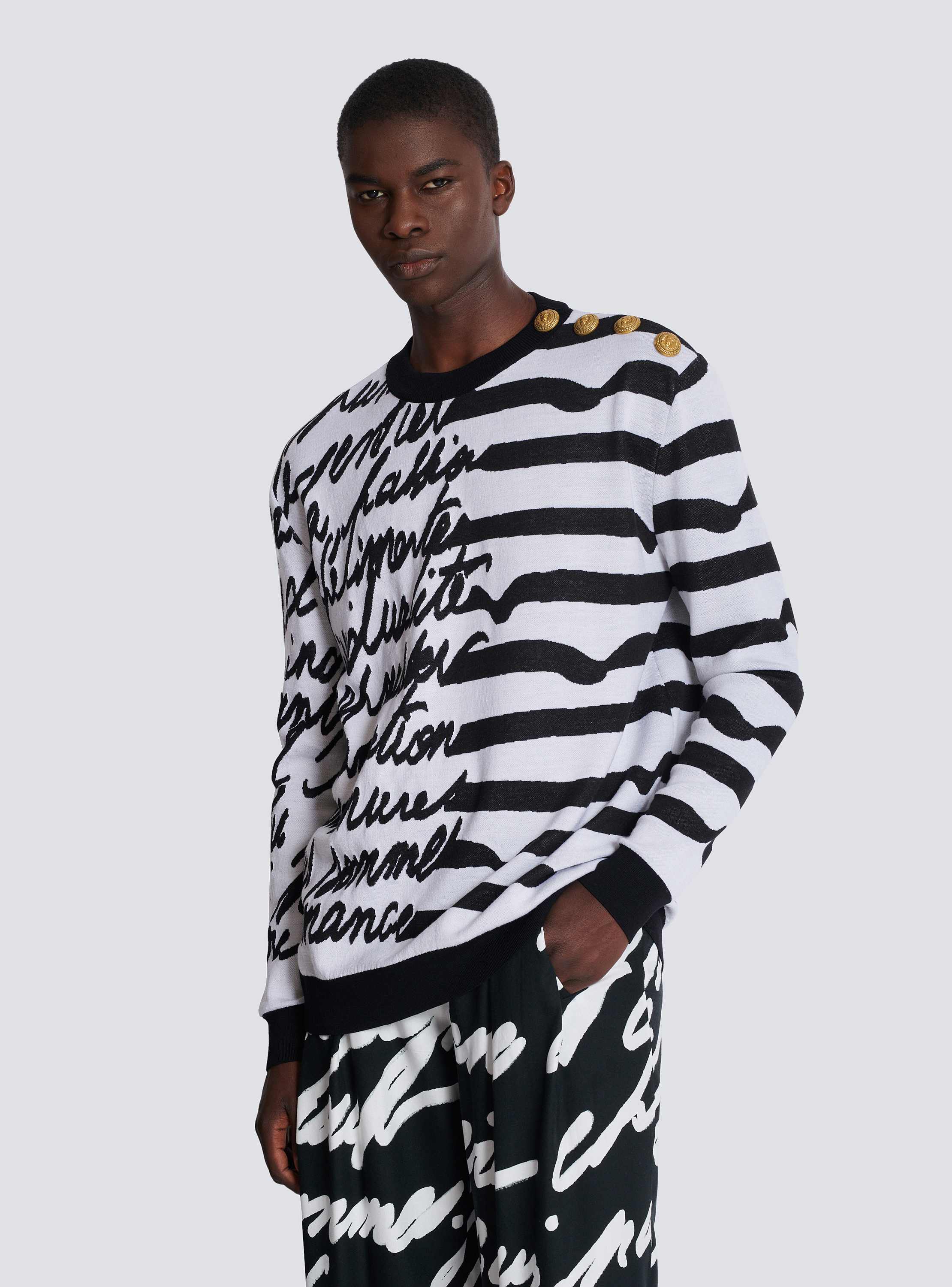 Striped "Love Letter" knit jumper