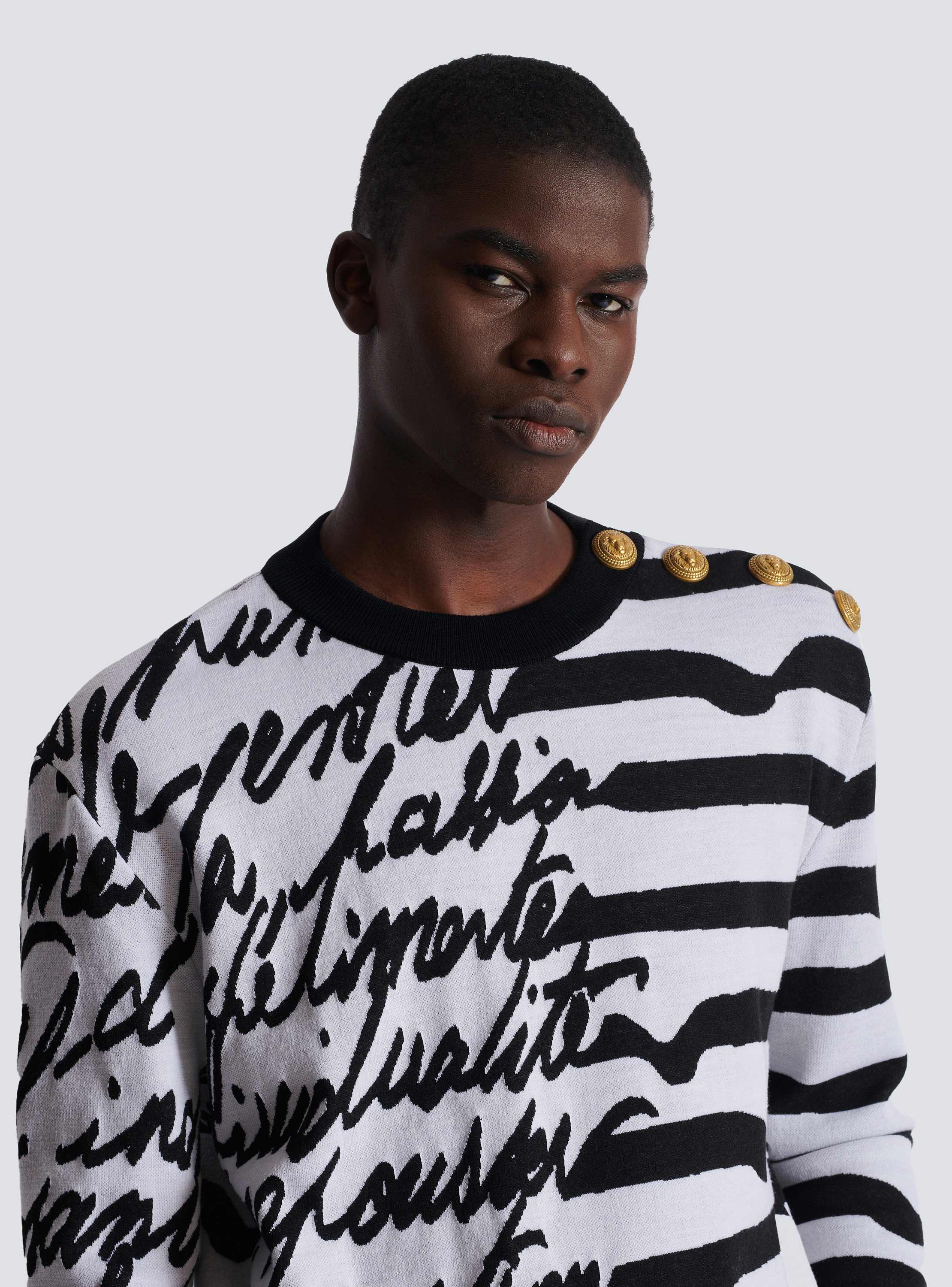 Striped "Love Letter" knit jumper