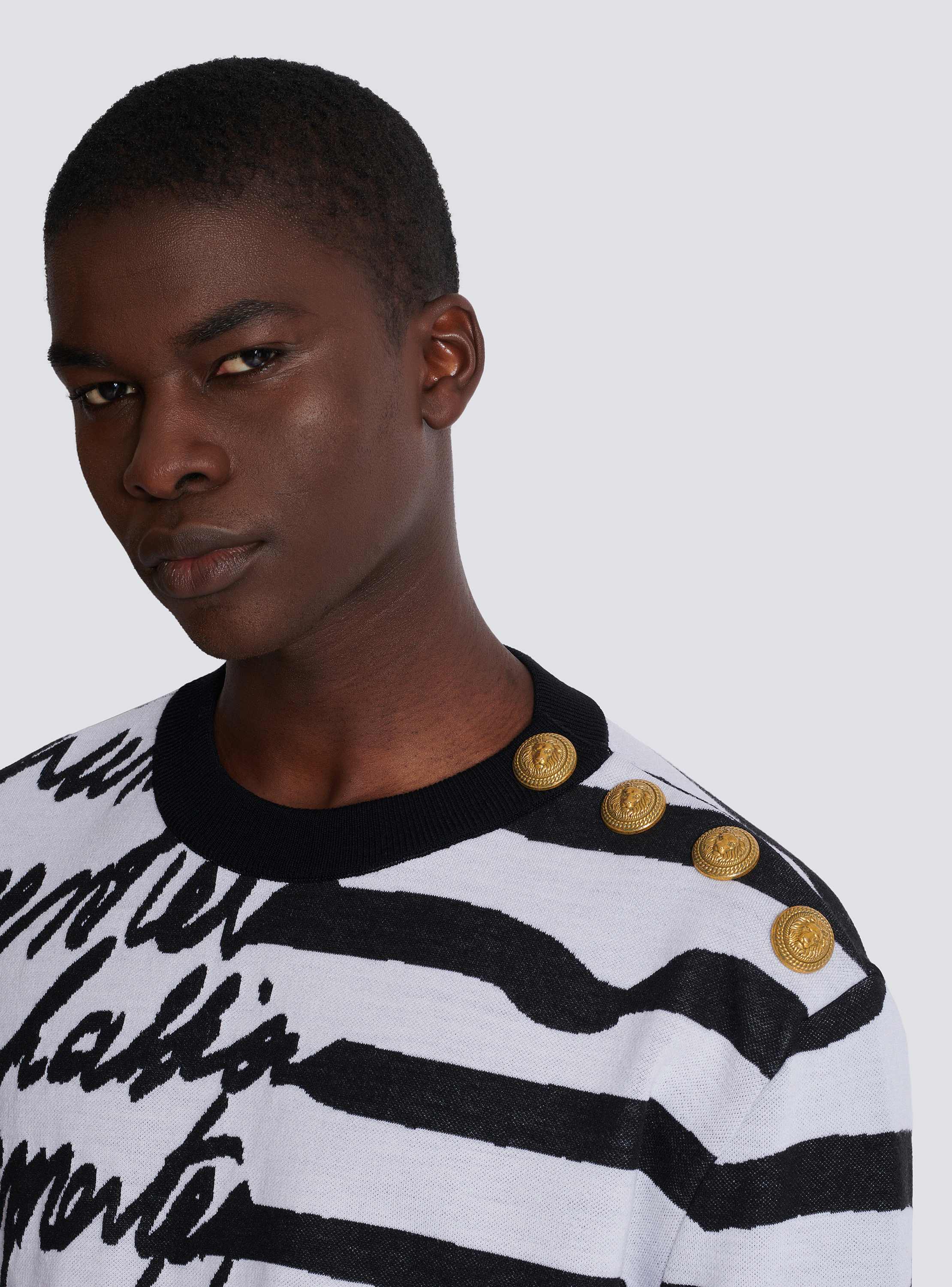 Striped "Love Letter" knit jumper