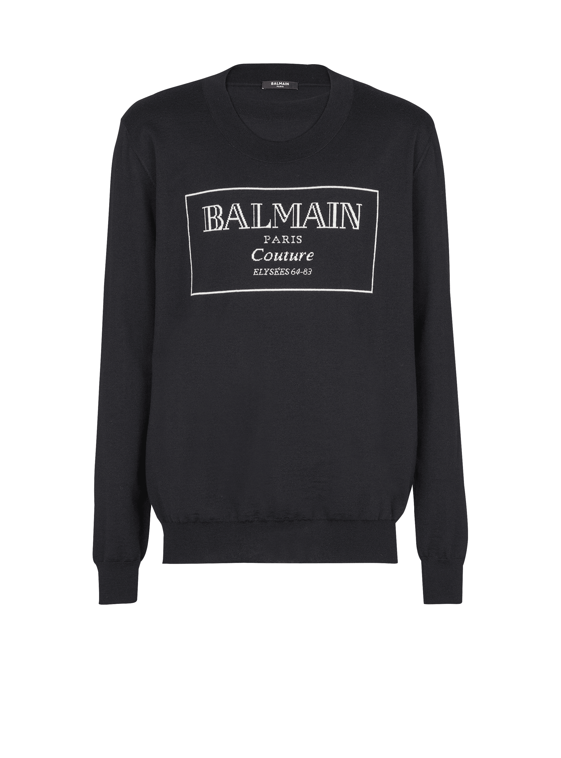 Knit jumper with Balmain Couture label