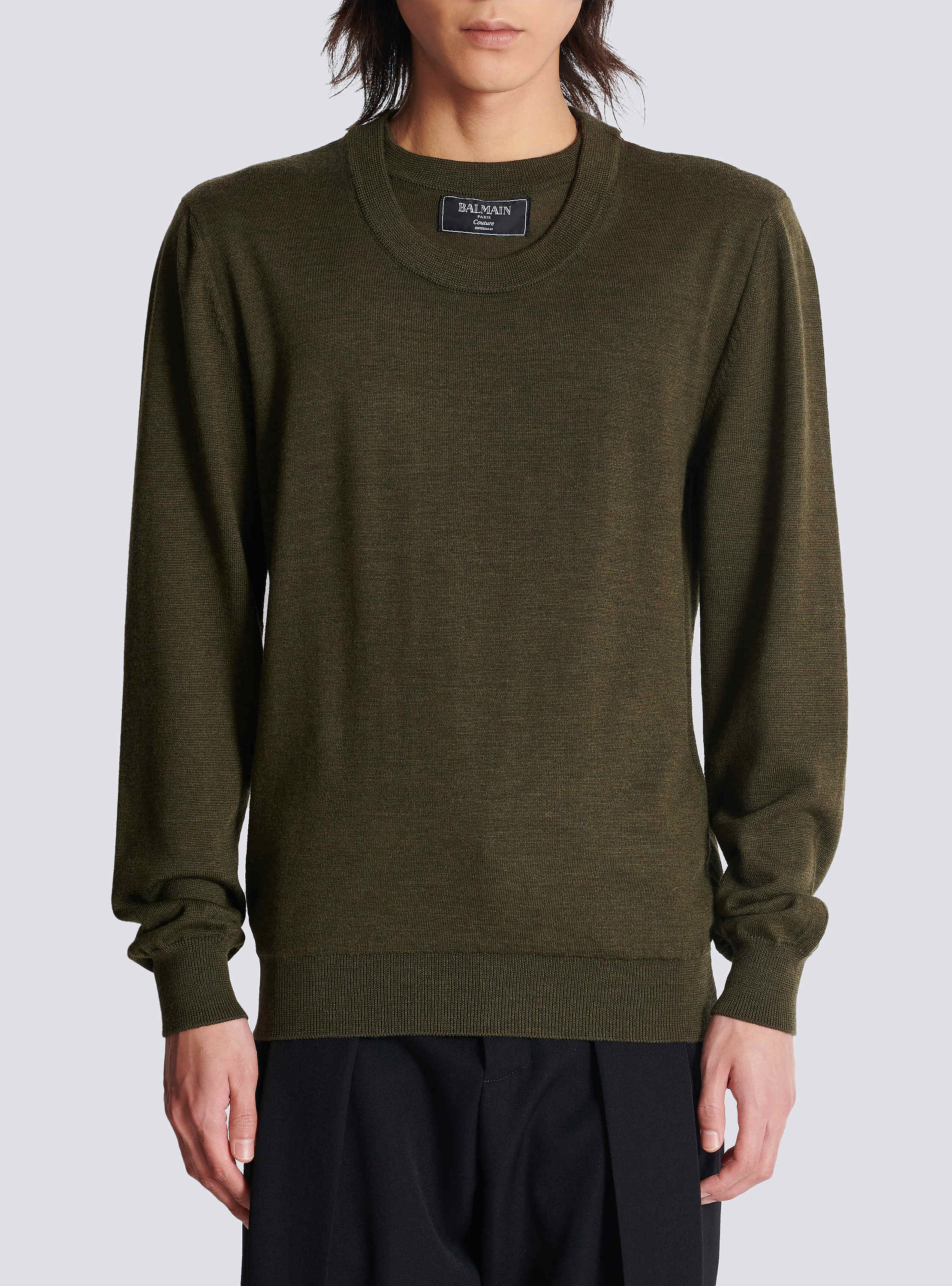 Knitted double-collar jumper