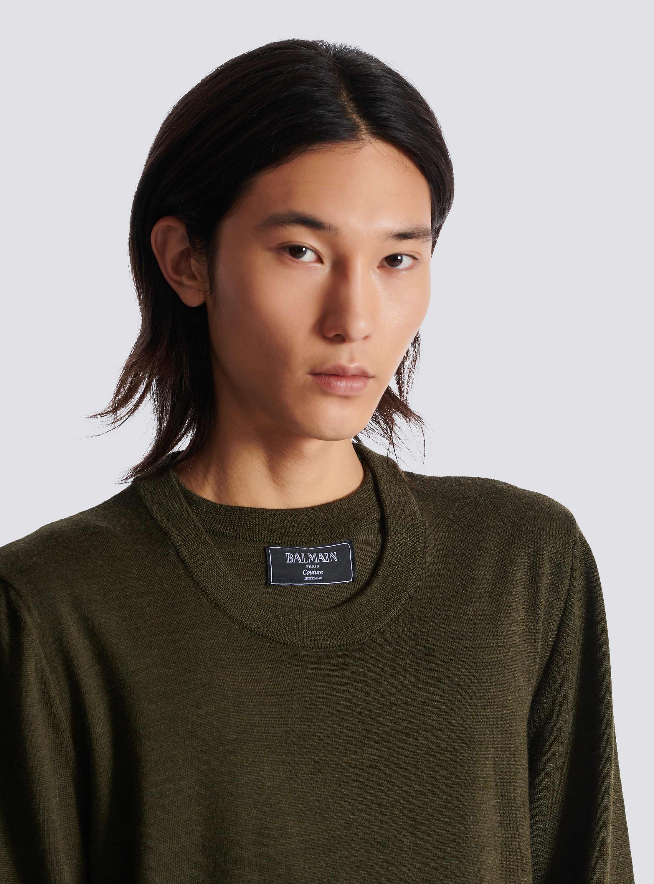 【送料&関税込】Balmain Logo Patch Double-collar Knit Sweate Balmain Logo Patch Double-Collar Knit Sweater – Cettire