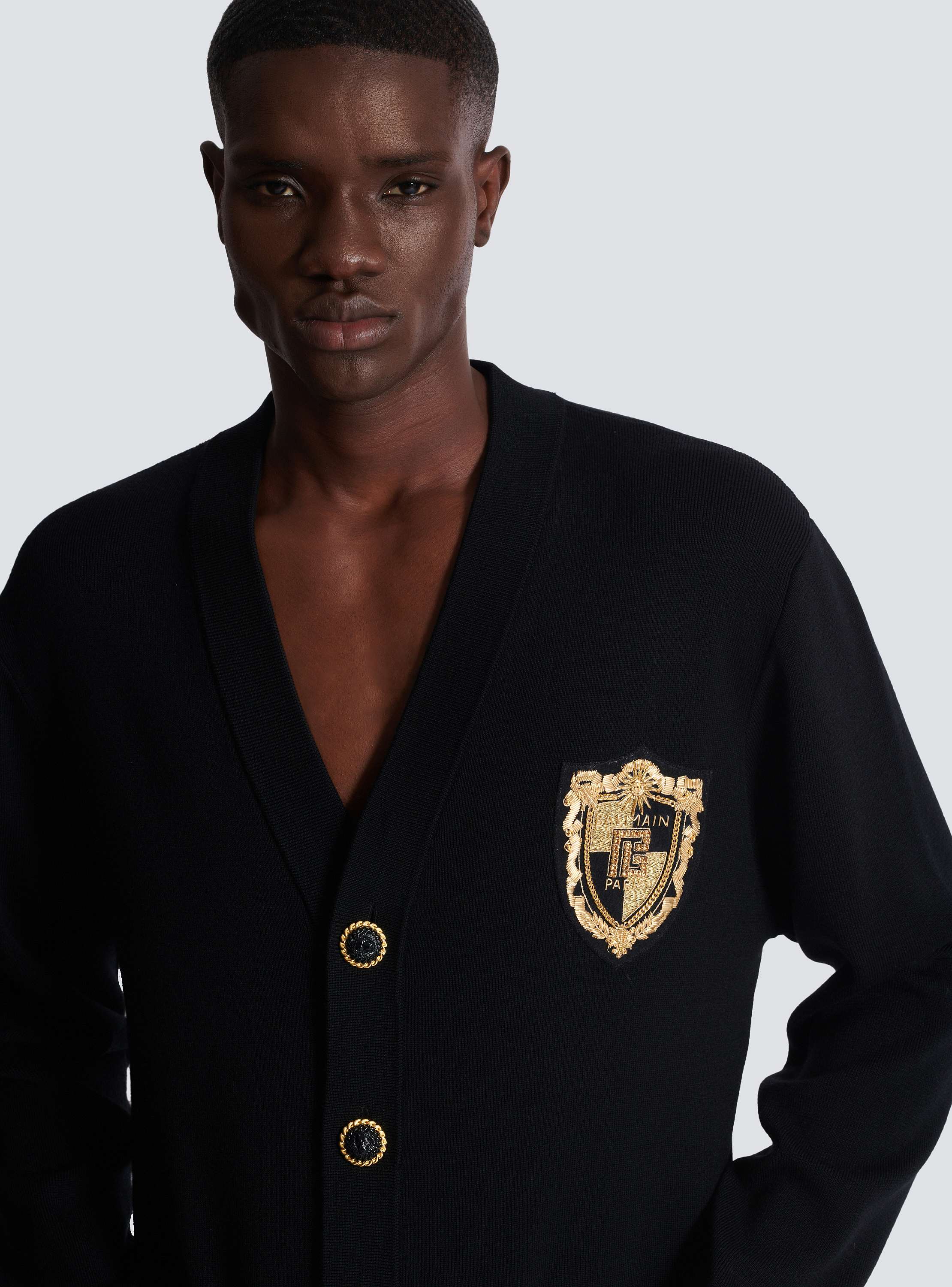 ⟭⟬グテペン⟬⟭ 刺繍ワッペン ニットカーディガン - Men | BALMAIN