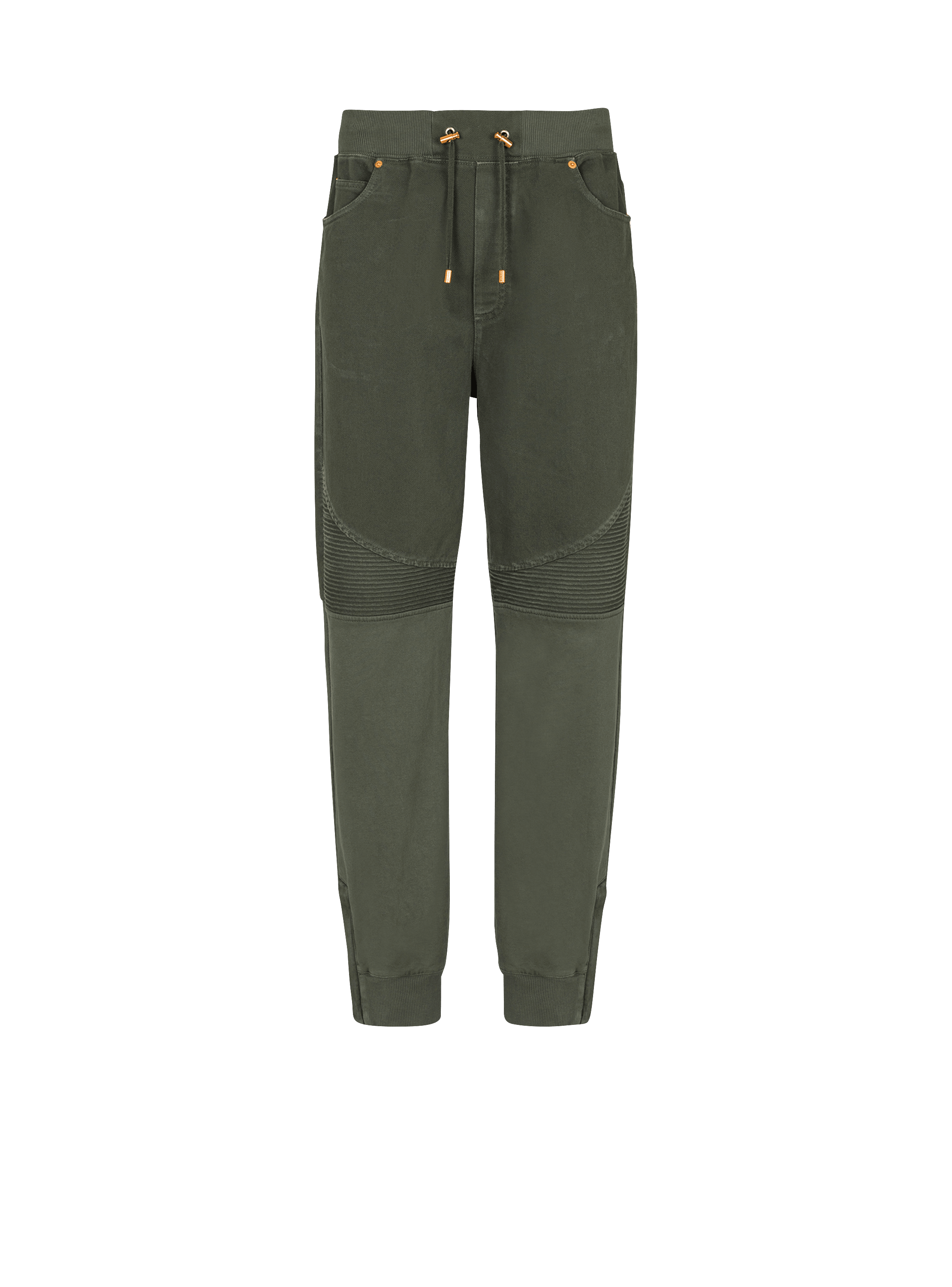 Loose-fit denim and jersey jeans