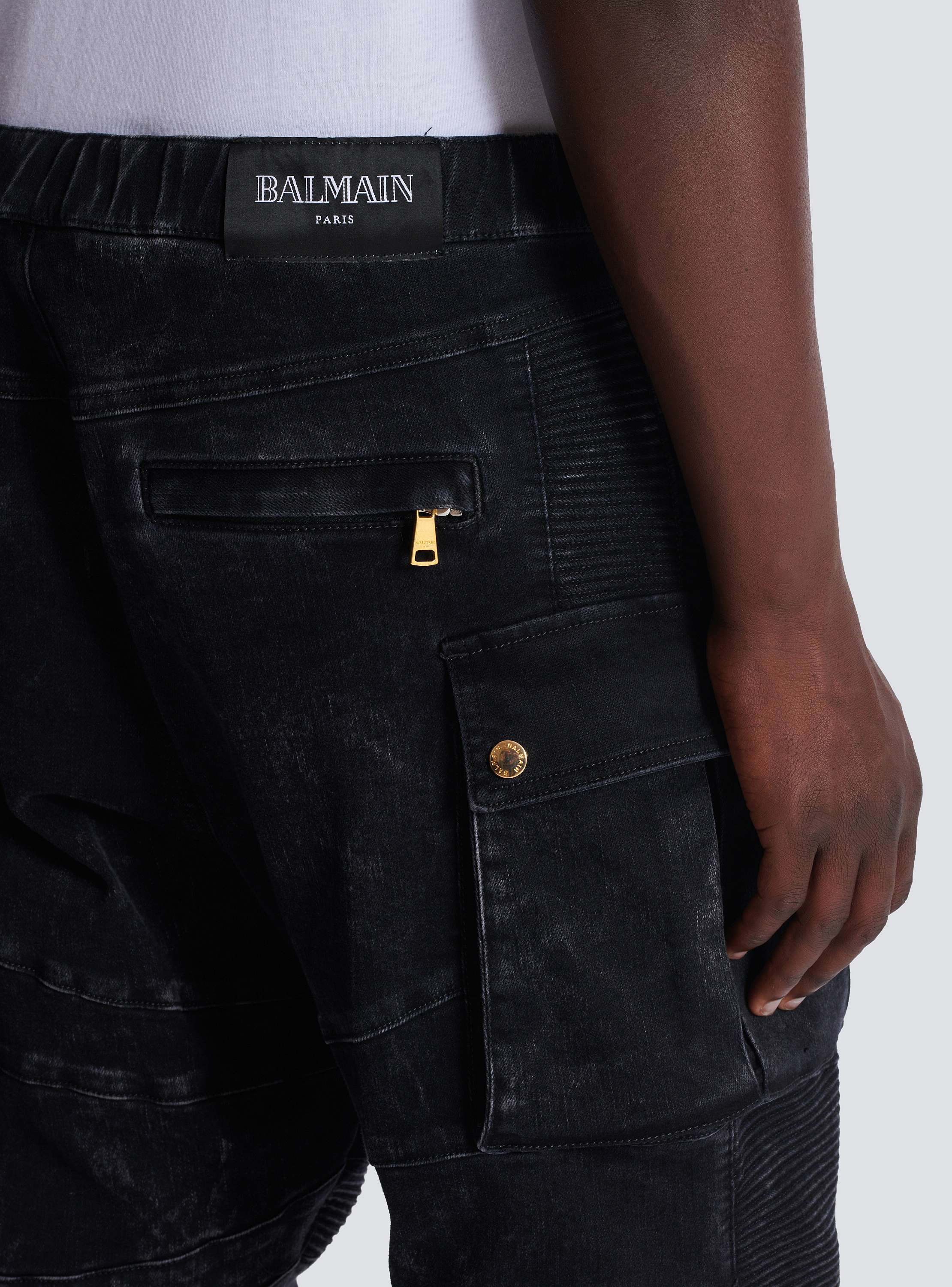 Denim cargo jeans black - Men | BALMAIN Denim cargo jeans black - Men | BALMAIN