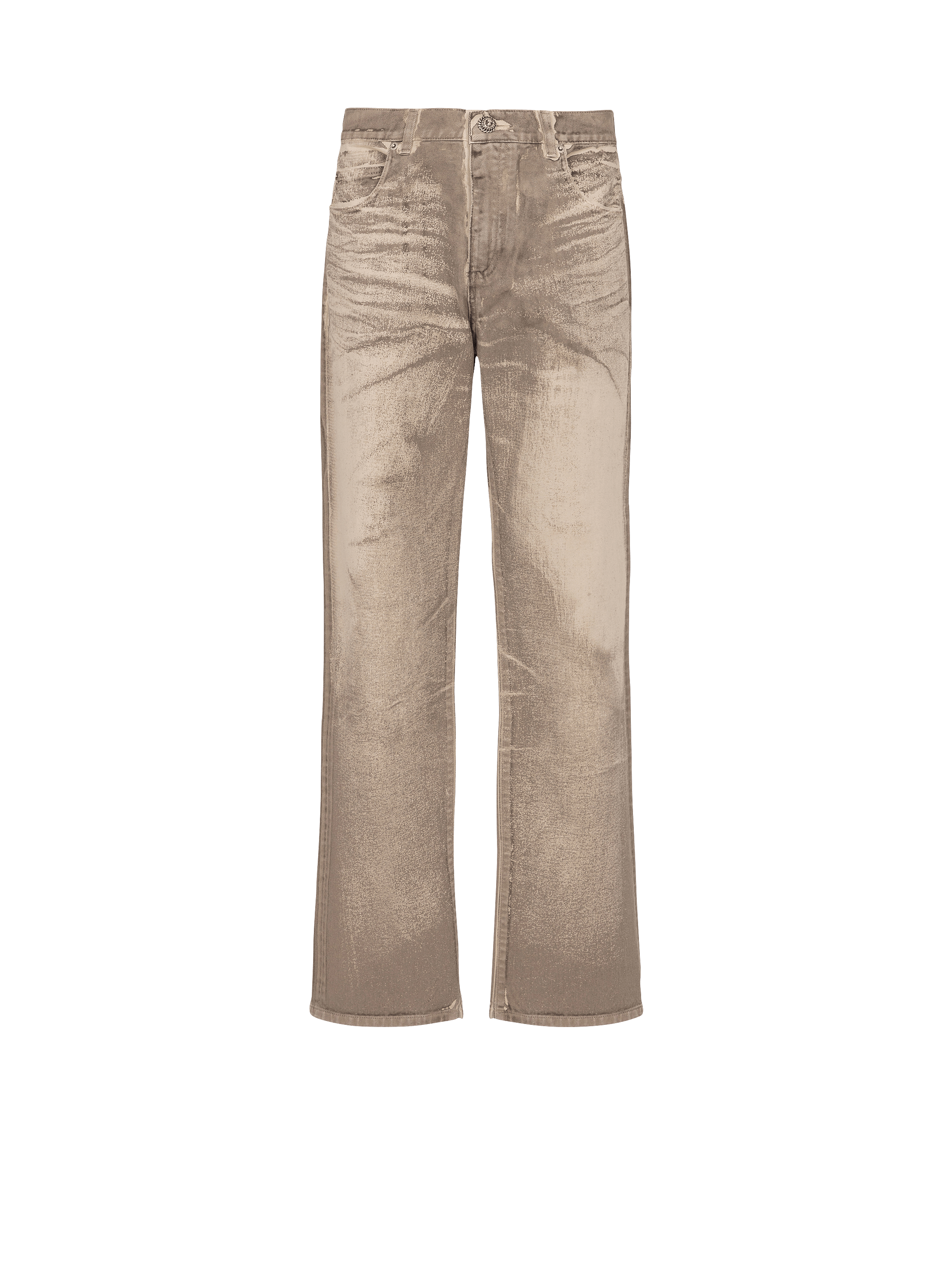 Loose-fit beige denim jeans