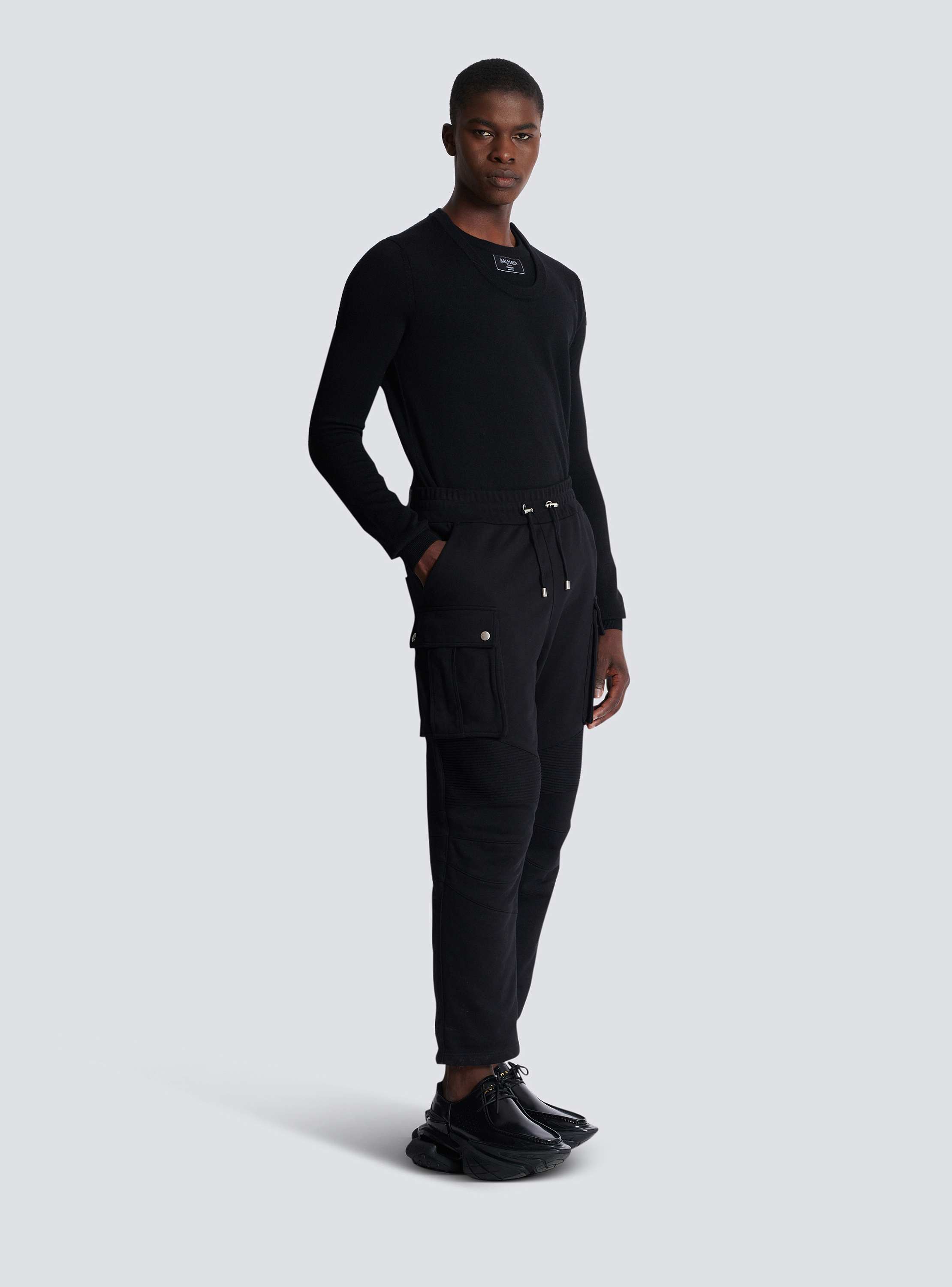 Ribbed slouch cargo sweatpants