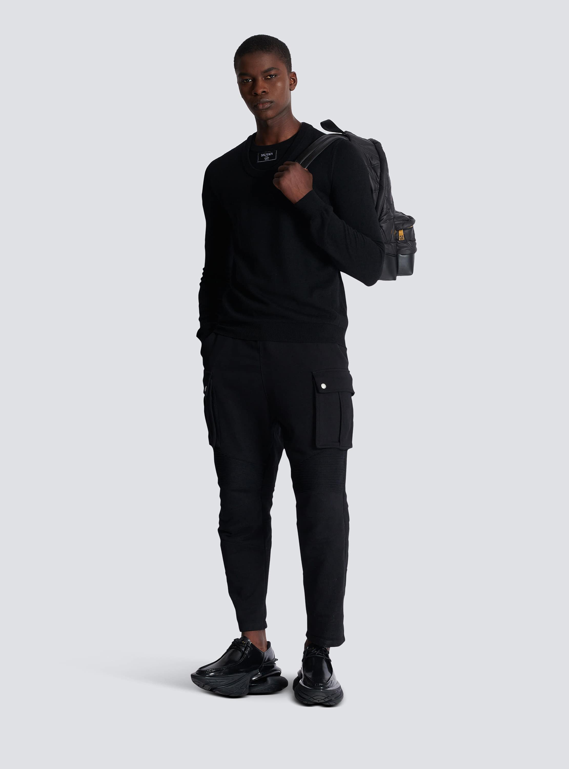 Ribbed slouch cargo sweatpants