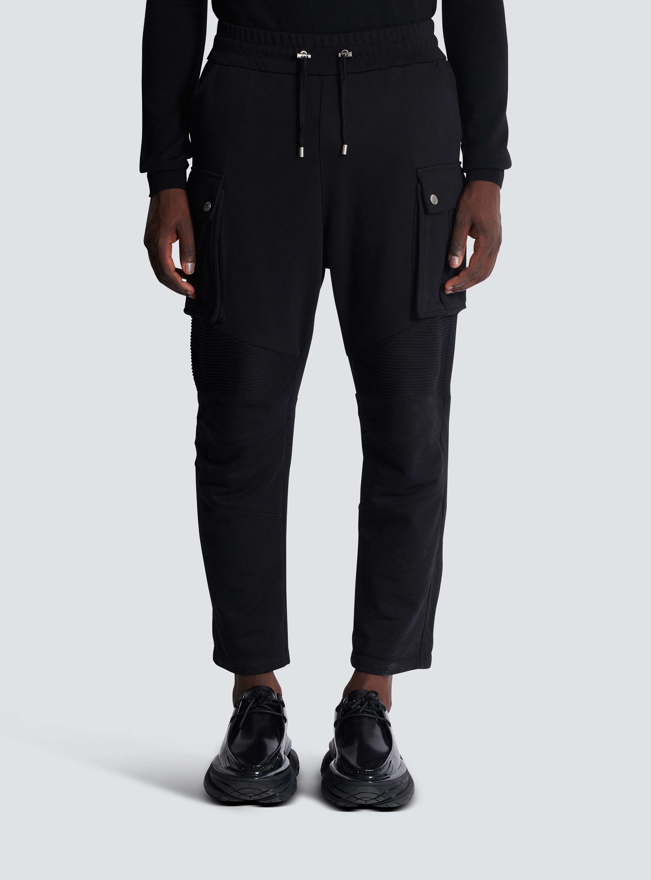 Ribbed slouch cargo sweatpants