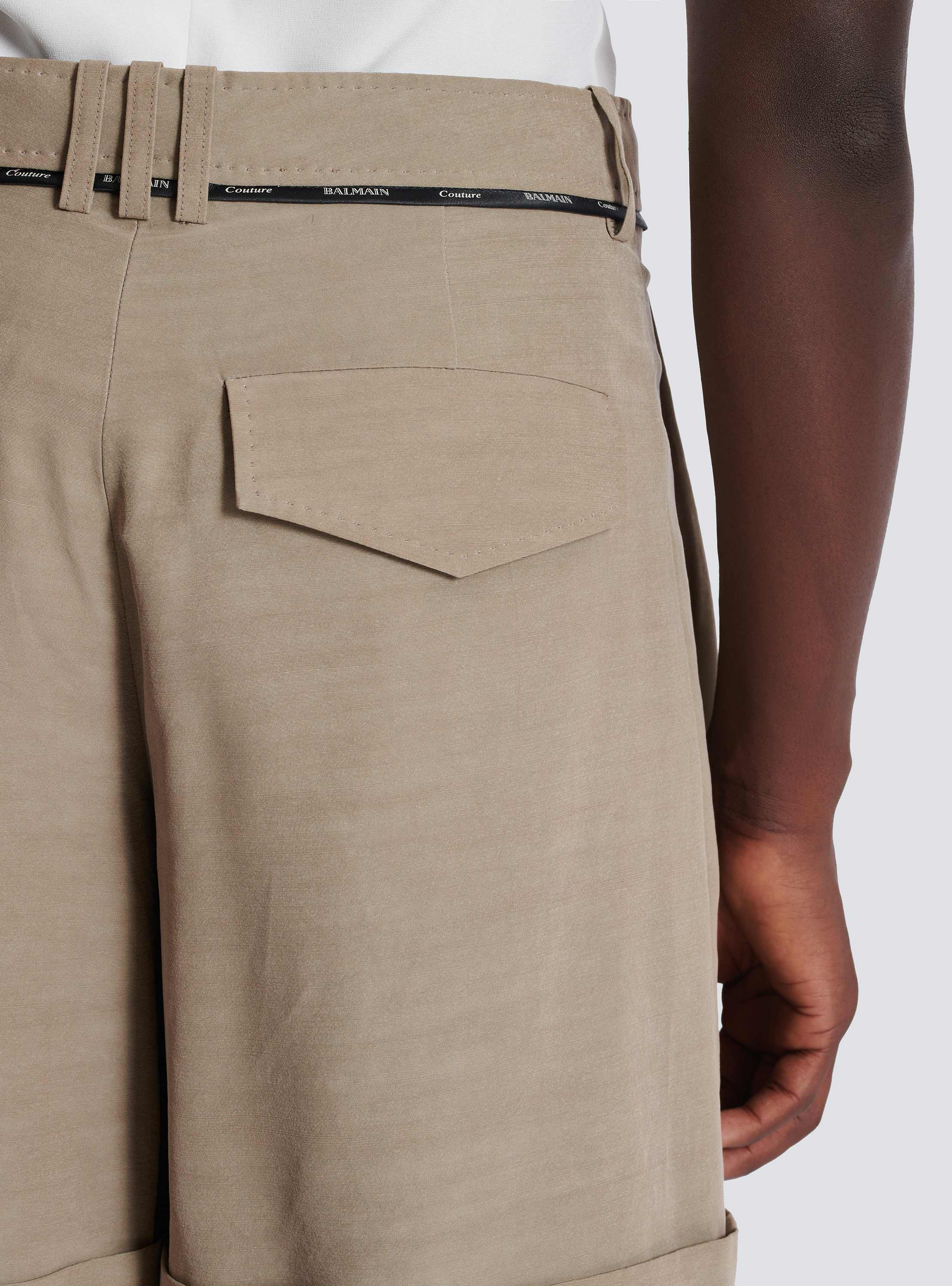 Pleated cupro shorts