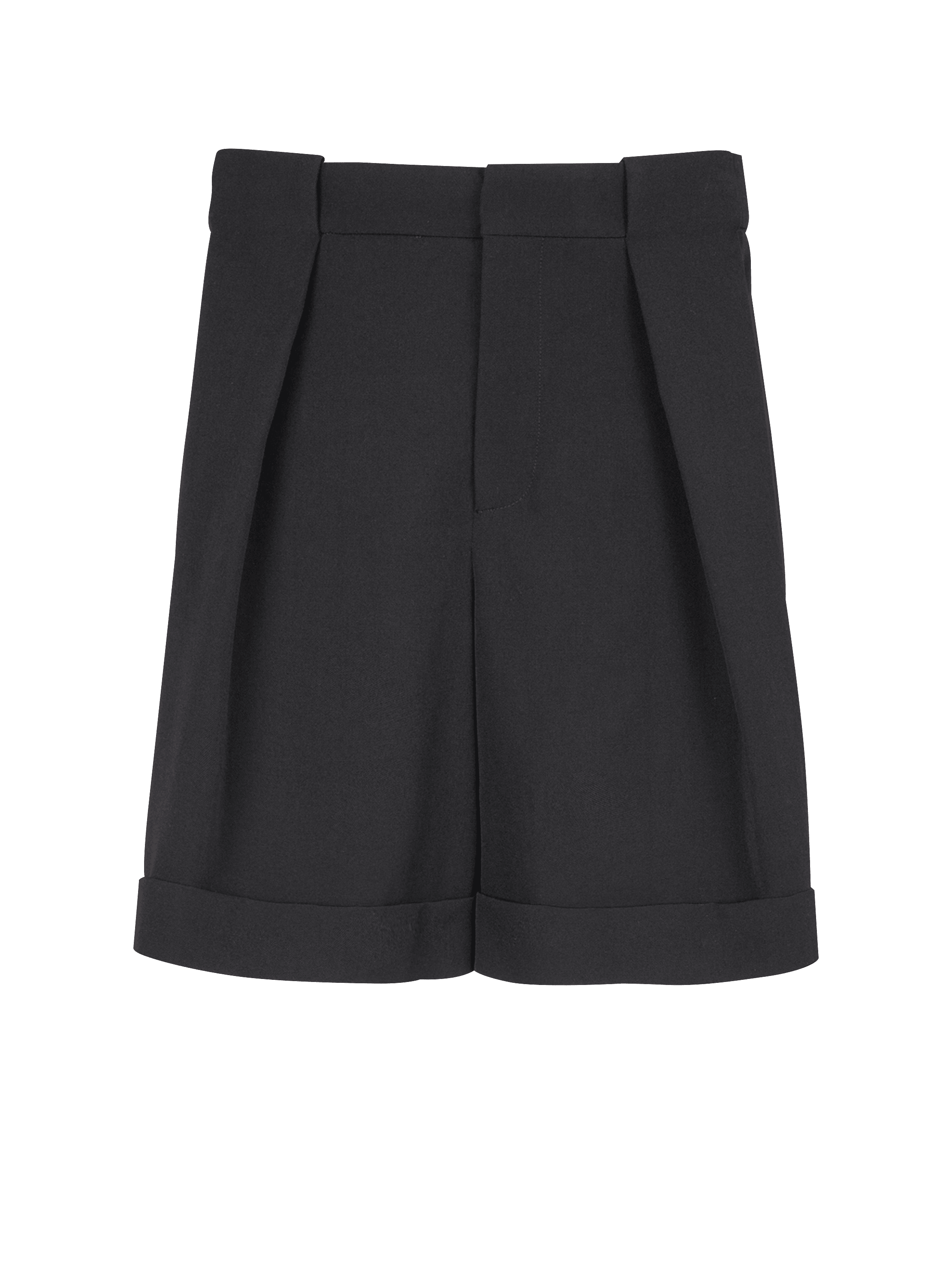 Pleated gabardine shorts