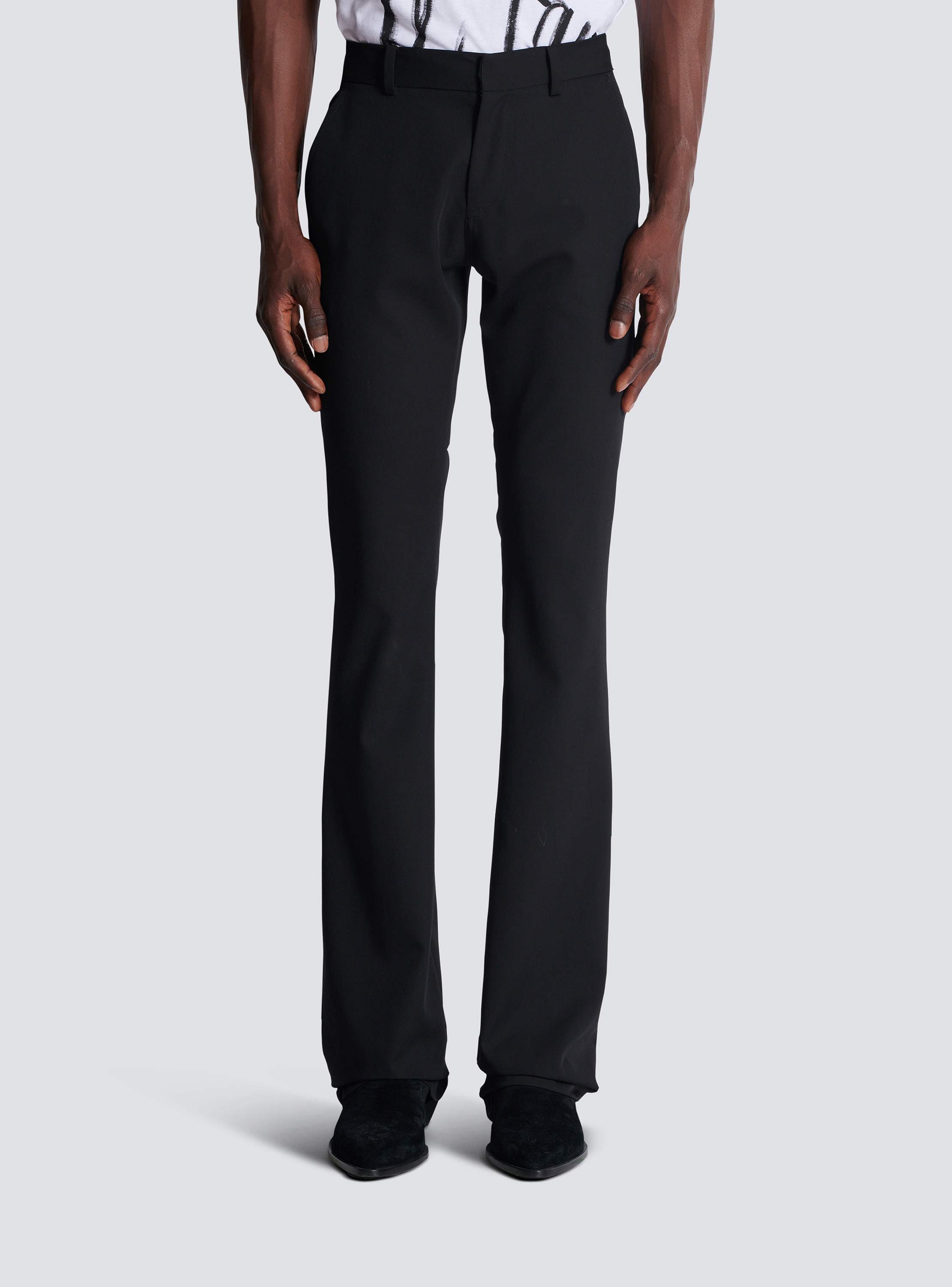 Tailored bootleg grain de poudre trousers