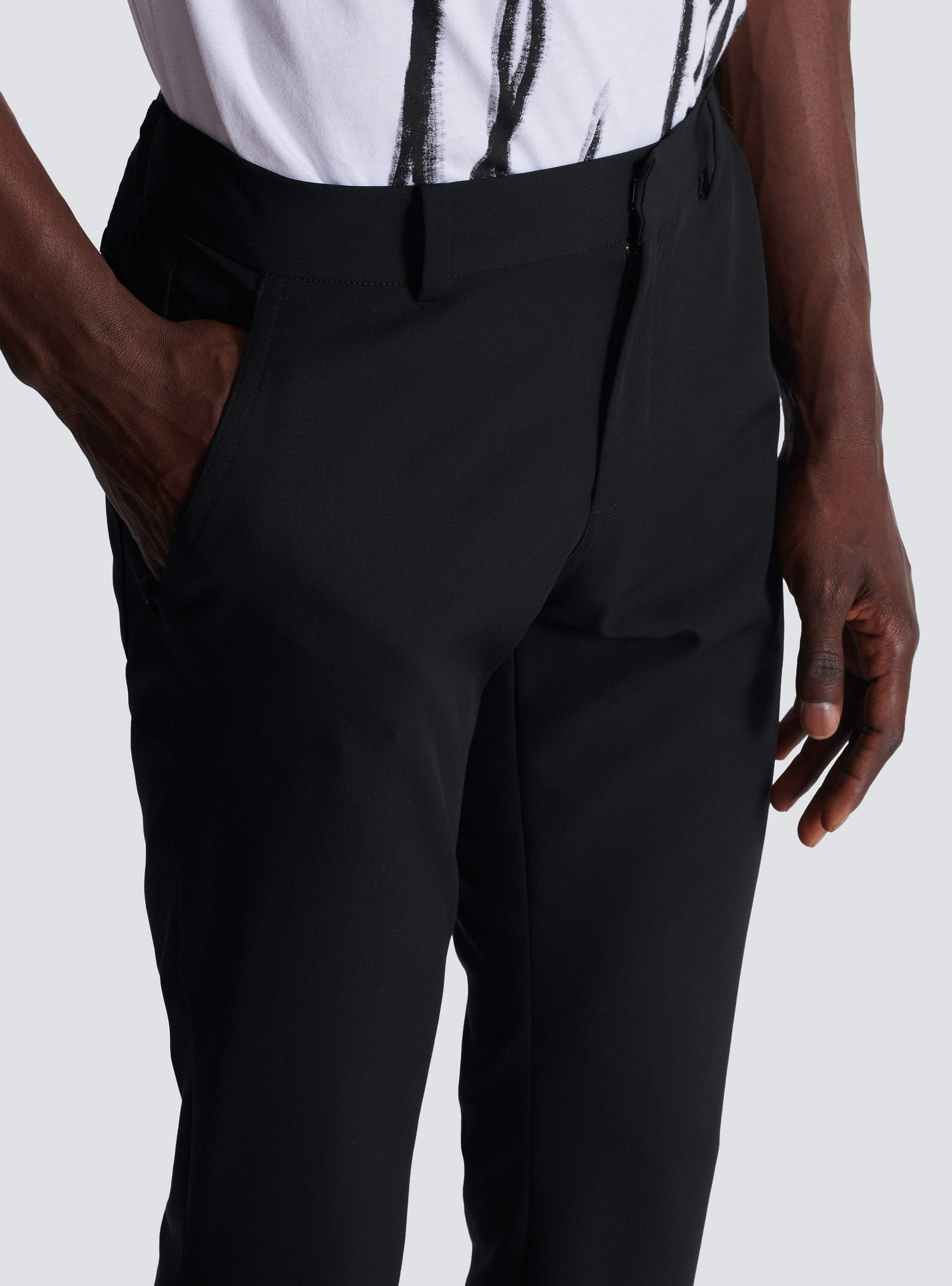 Tailored bootleg grain de poudre trousers