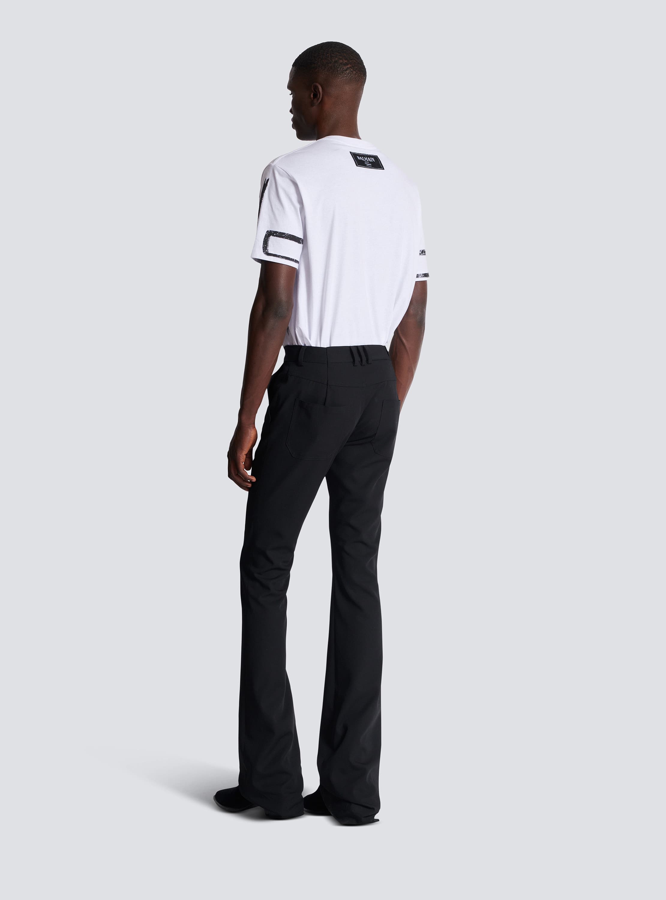 Tailored bootleg grain de poudre trousers
