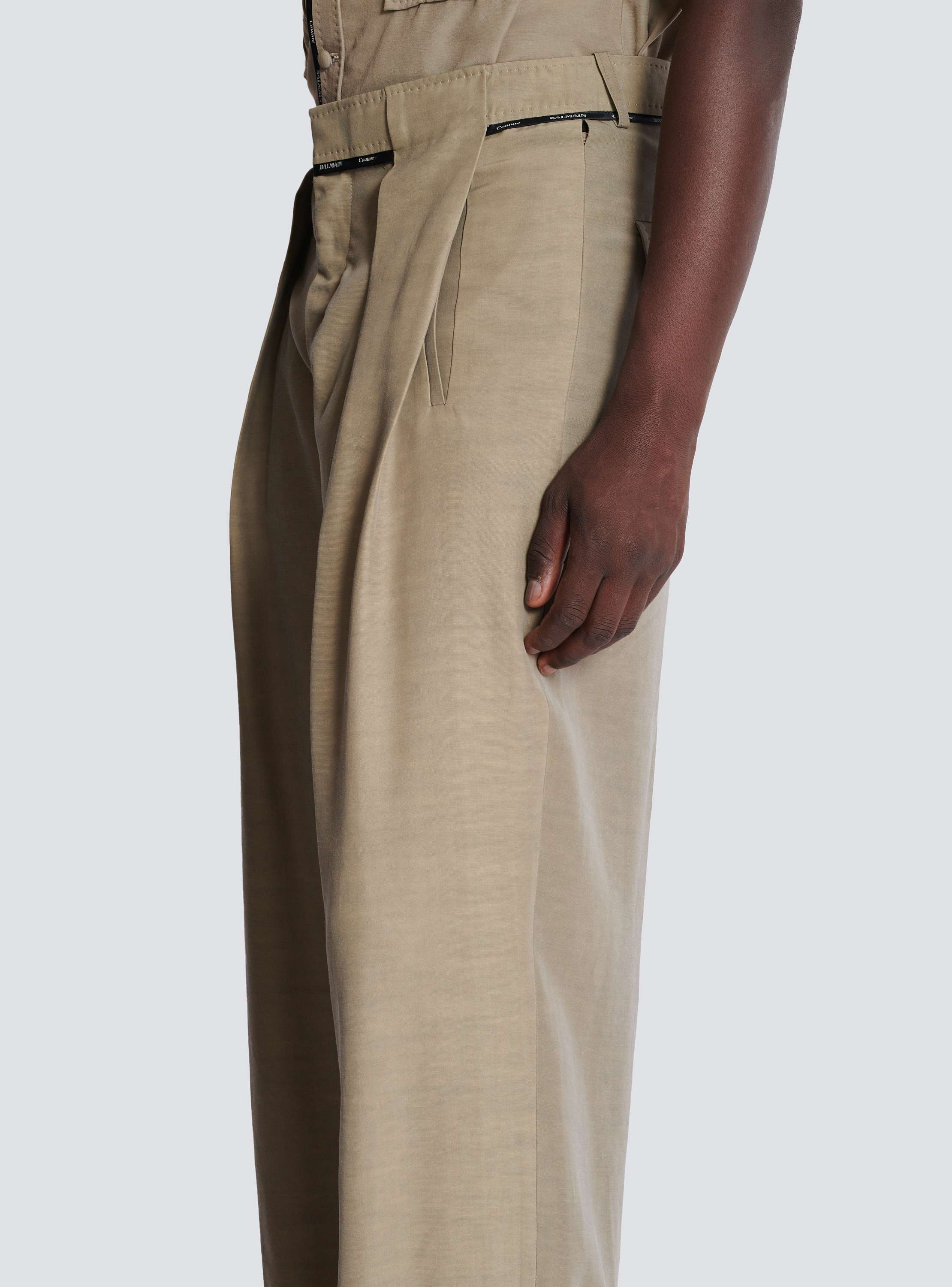 Pleated cupro trousers