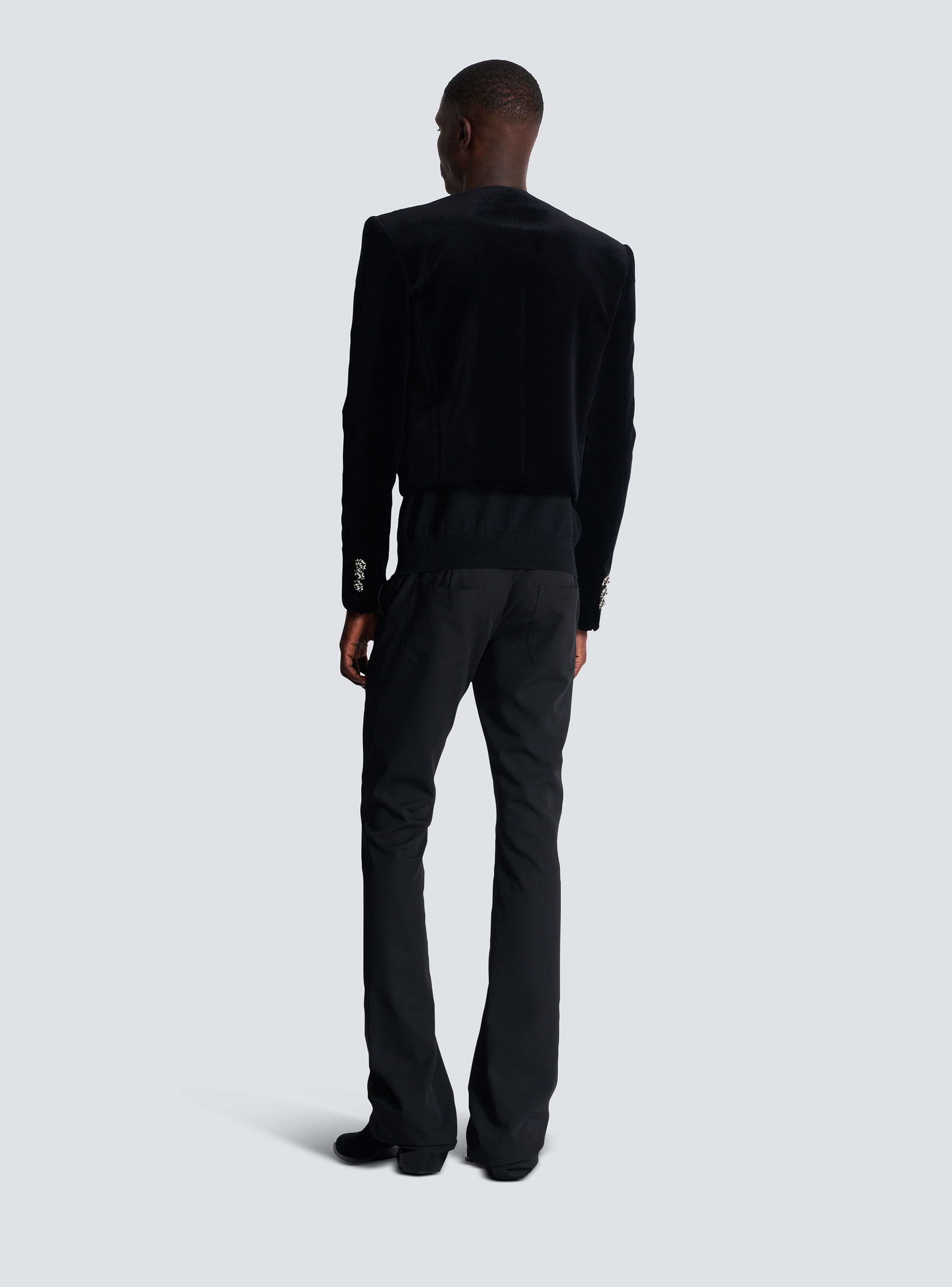 Cropped velvet jacket with 