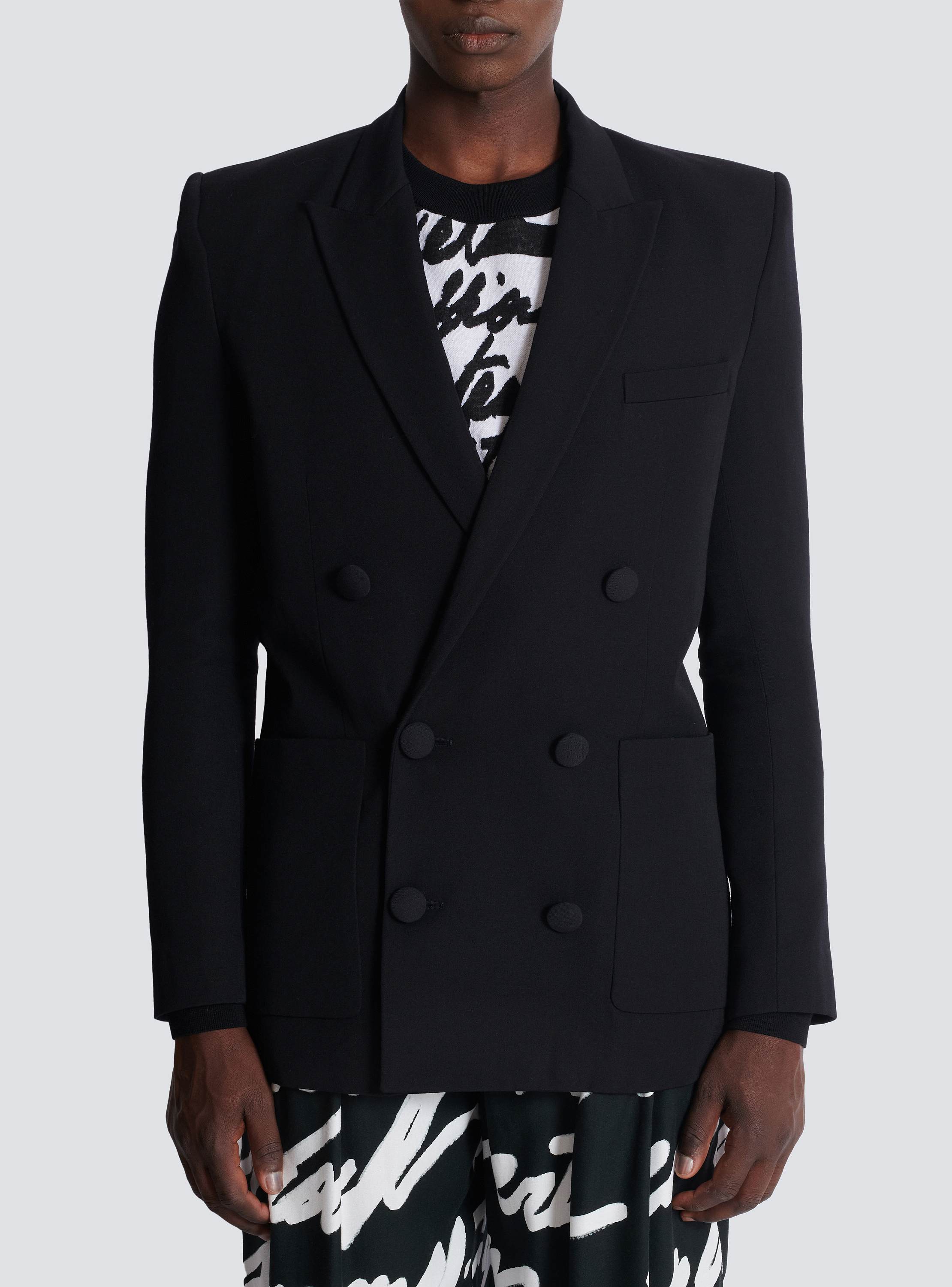 【BALMAIN】grain de poudre wool ジャンプスーツ Grain de poudre blazer black - Men | BALMAIN