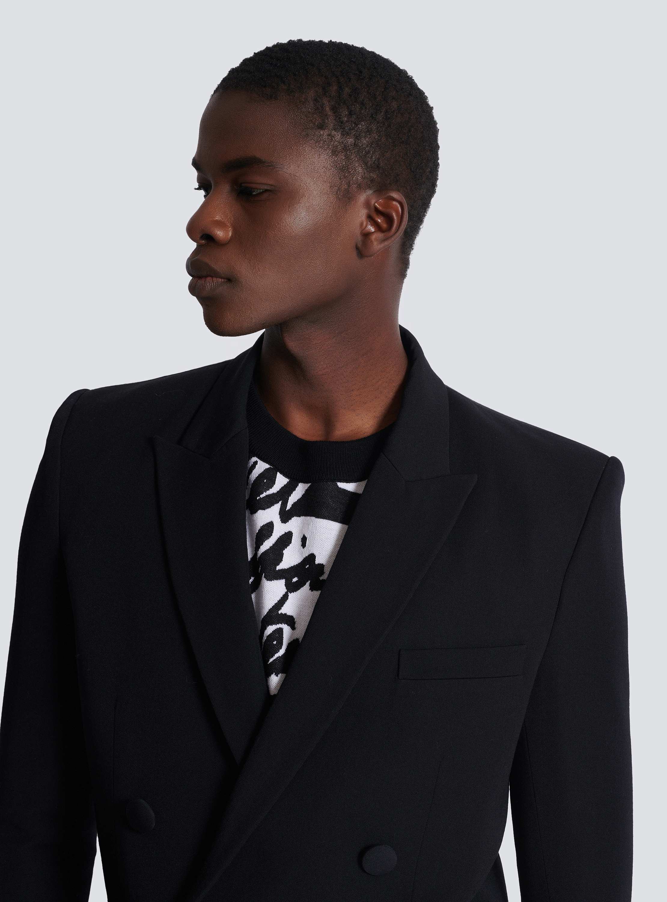 ジャケット BALMAIN BLACK WOOL BLAZER Double-breasted wool blazer black - Men | BALMAIN