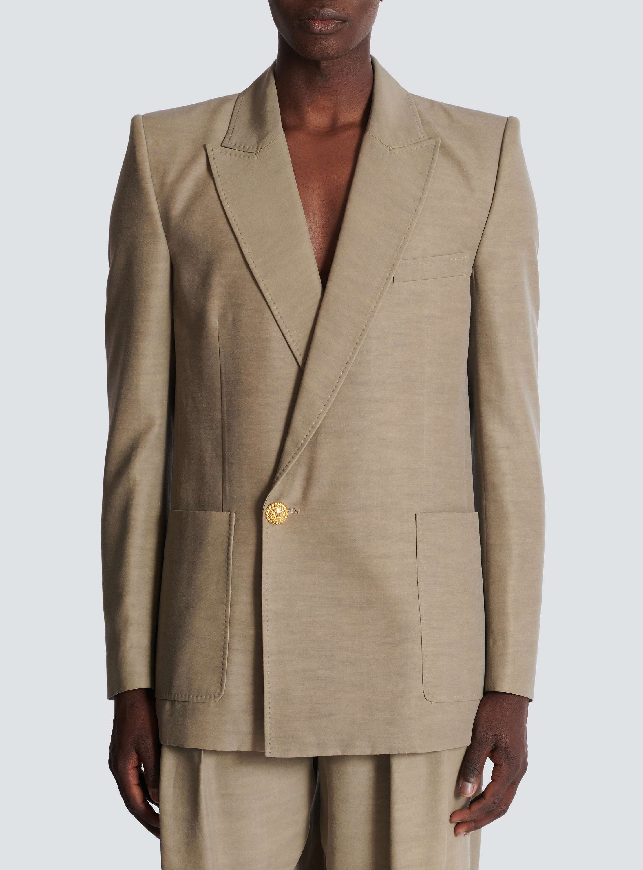 1-button tailored cupro jacket