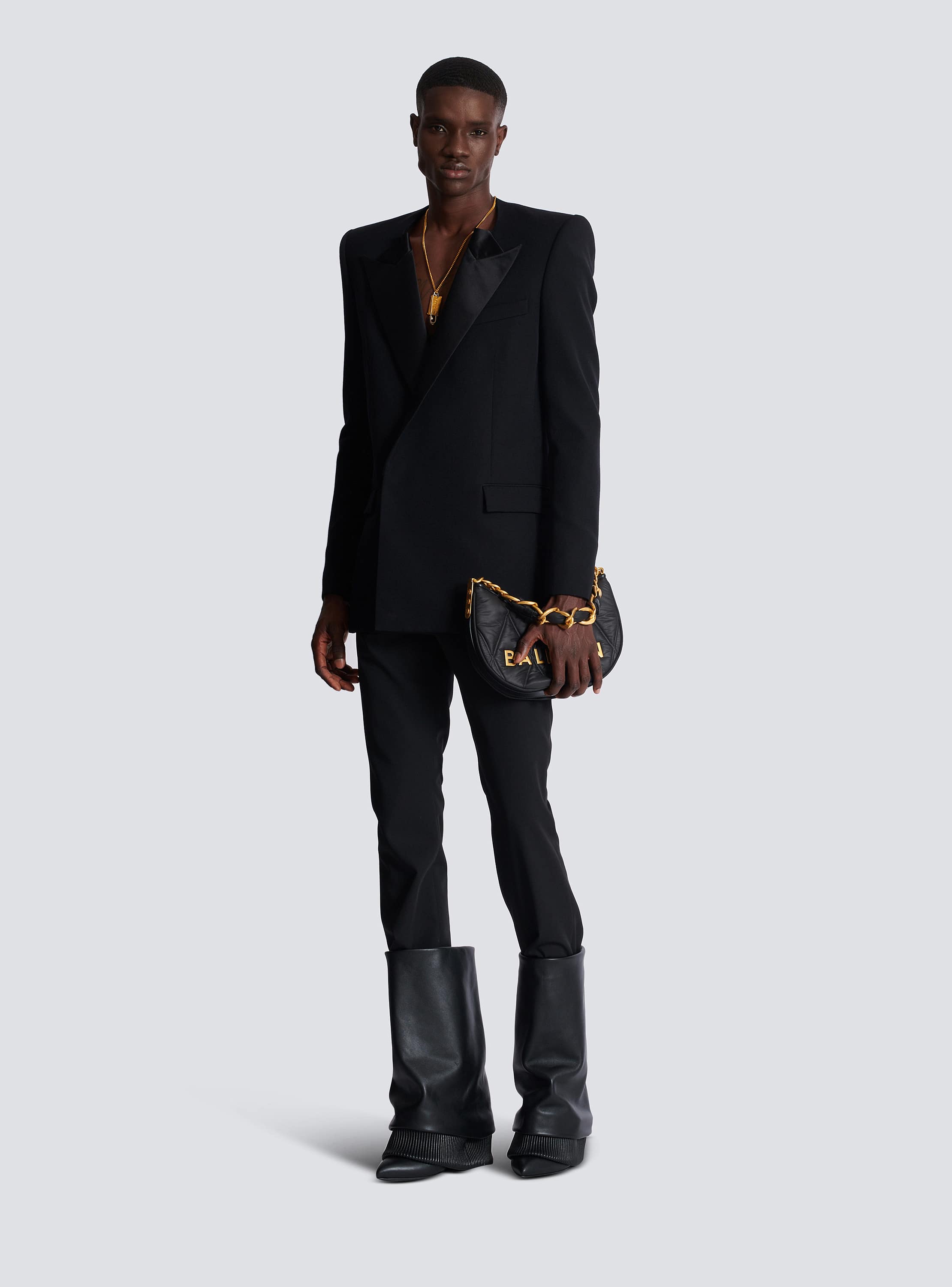 【BALMAIN】grain de poudre wool ジャンプスーツ Grain de poudre blazer black - Men | BALMAIN