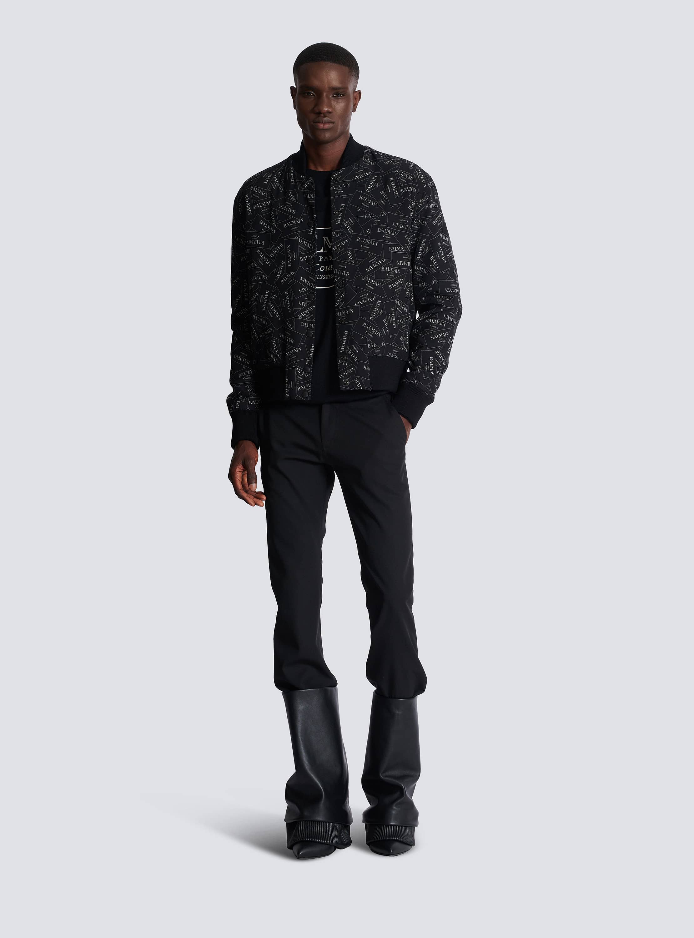 Printed Balmain label bomber jacket - Men | BALMAIN Printed Balmain label bomber jacket - Men | BALMAIN