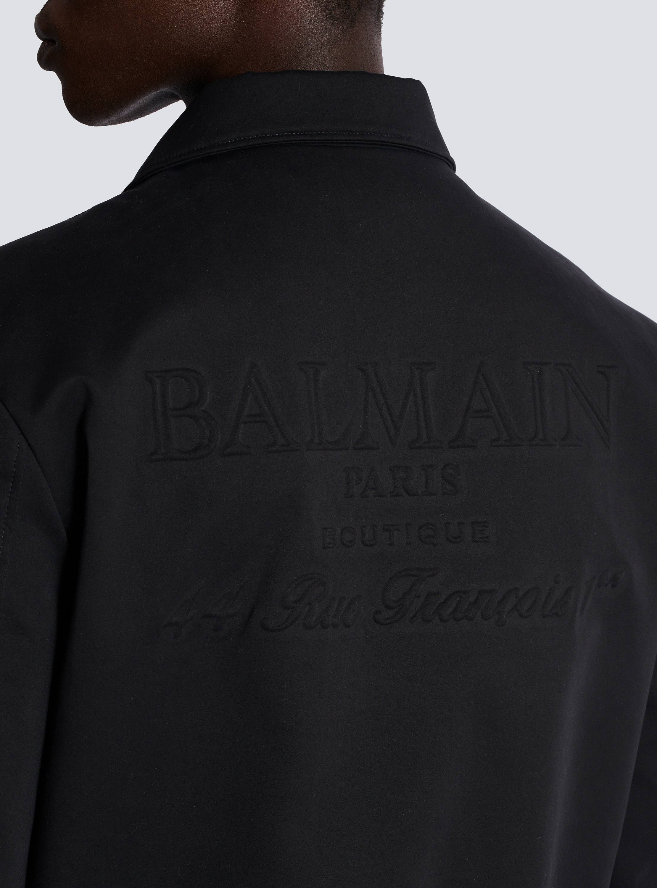 Cotton bomber jacket with vintage Balmain logo black - Men Cotton bomber jacket with vintage Balmain logo black - Men