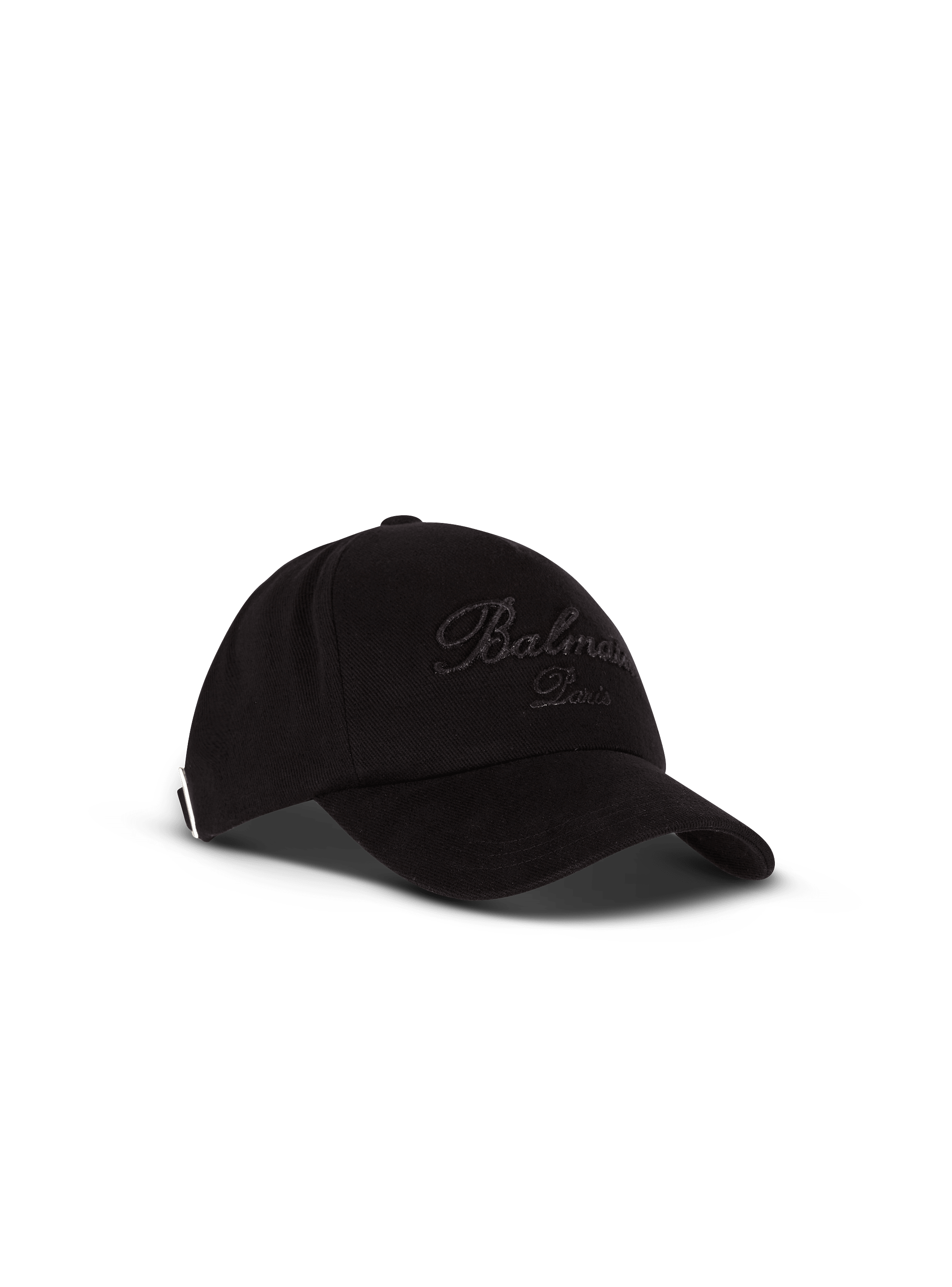 【１着でも送料無料】 Cotton baseball cap with Balmain Signature embroidery black 帽子