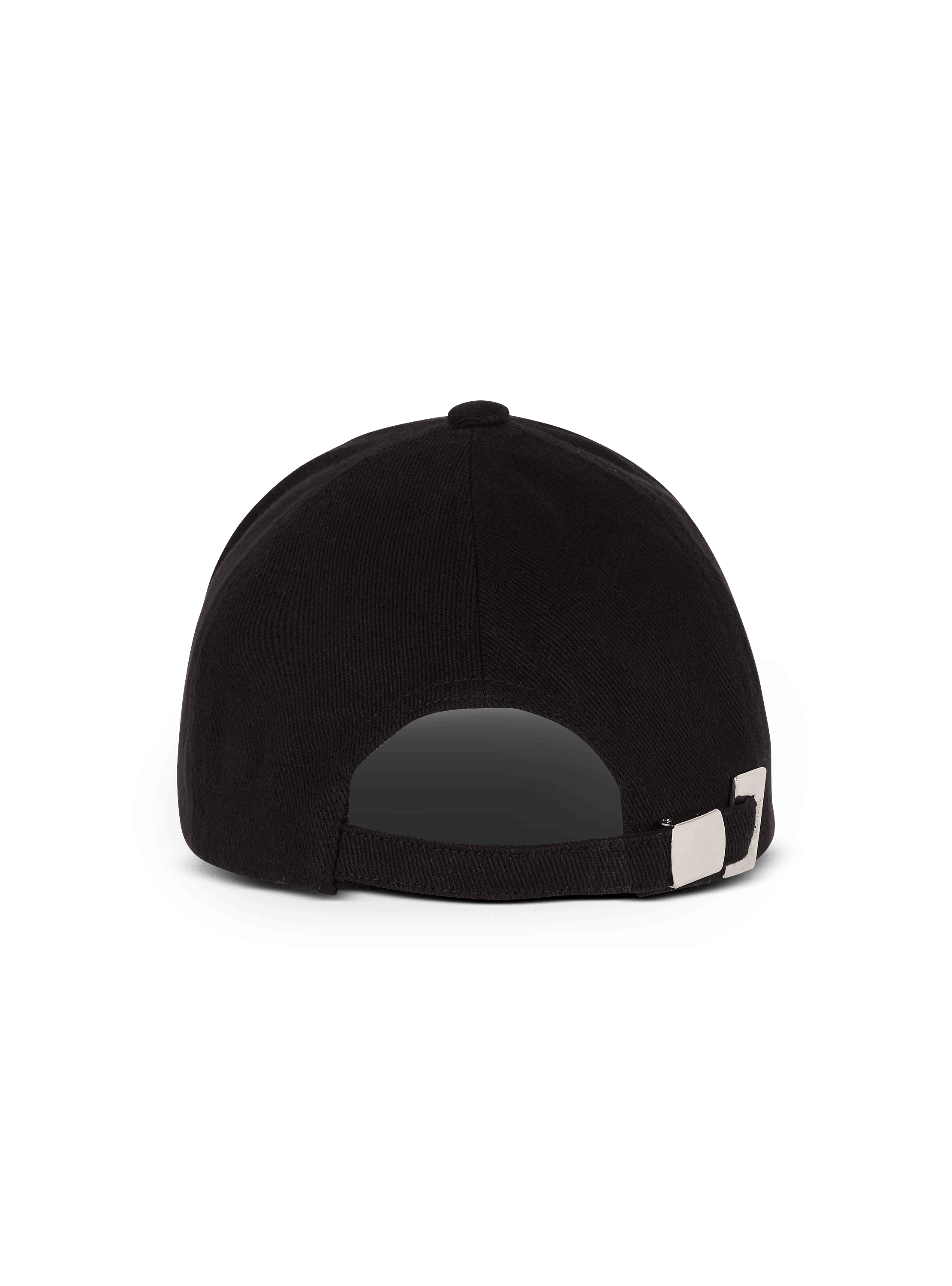Cotton baseball cap with Balmain Signature embroidery black