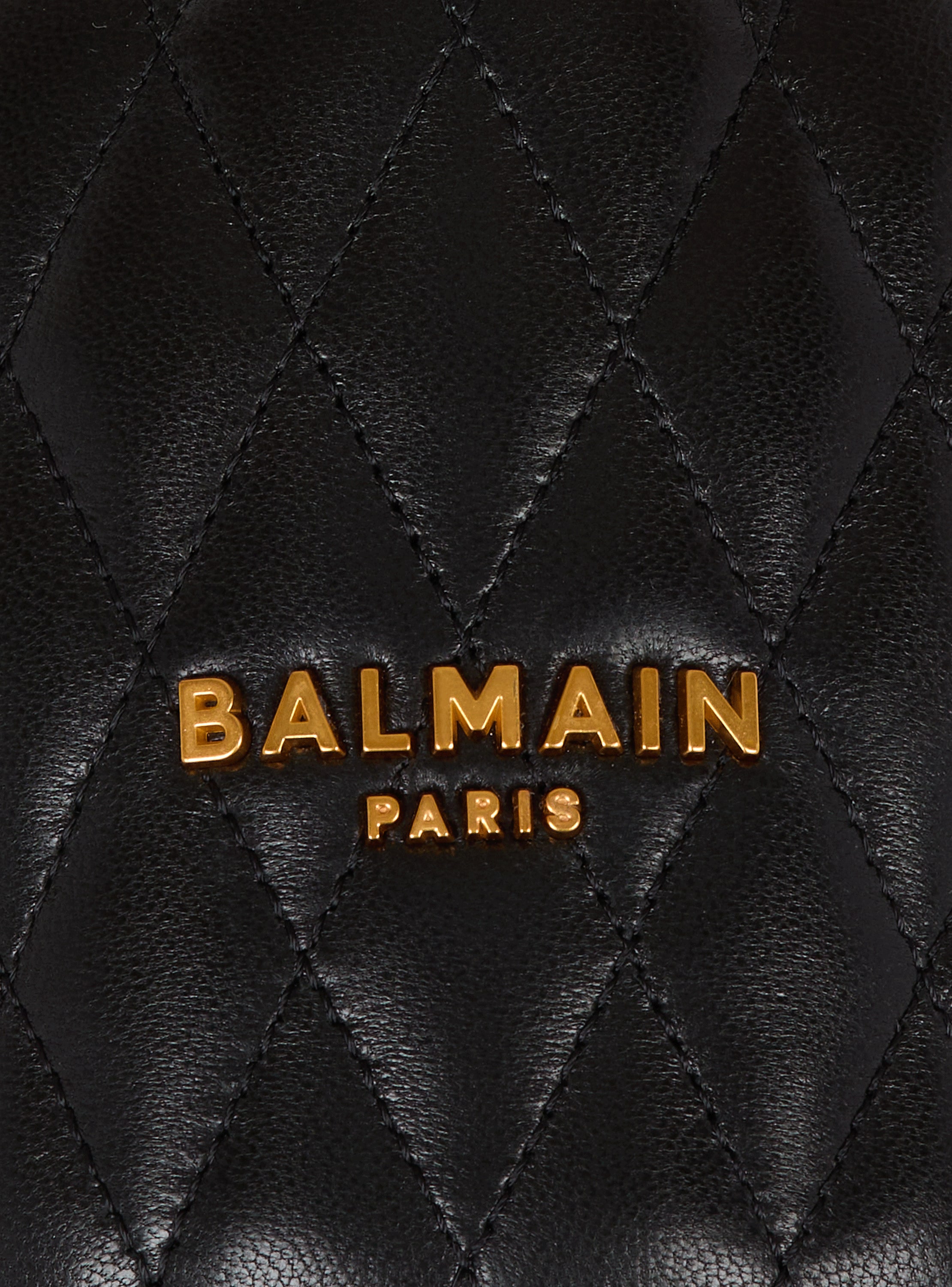 Quilted Balmain logo leather cap