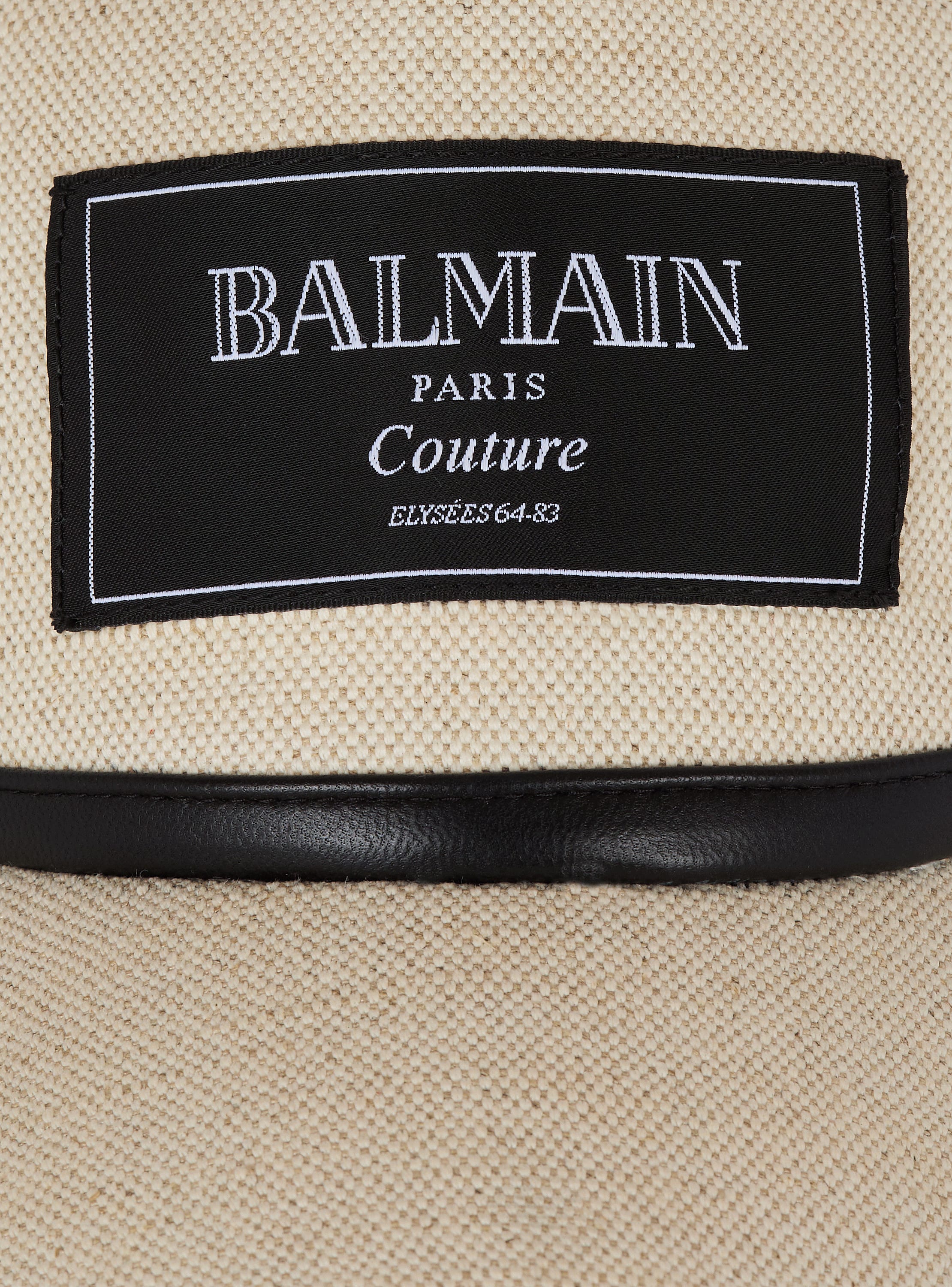 Canvas cap with Balmain Couture label beige - Men | BALMAIN