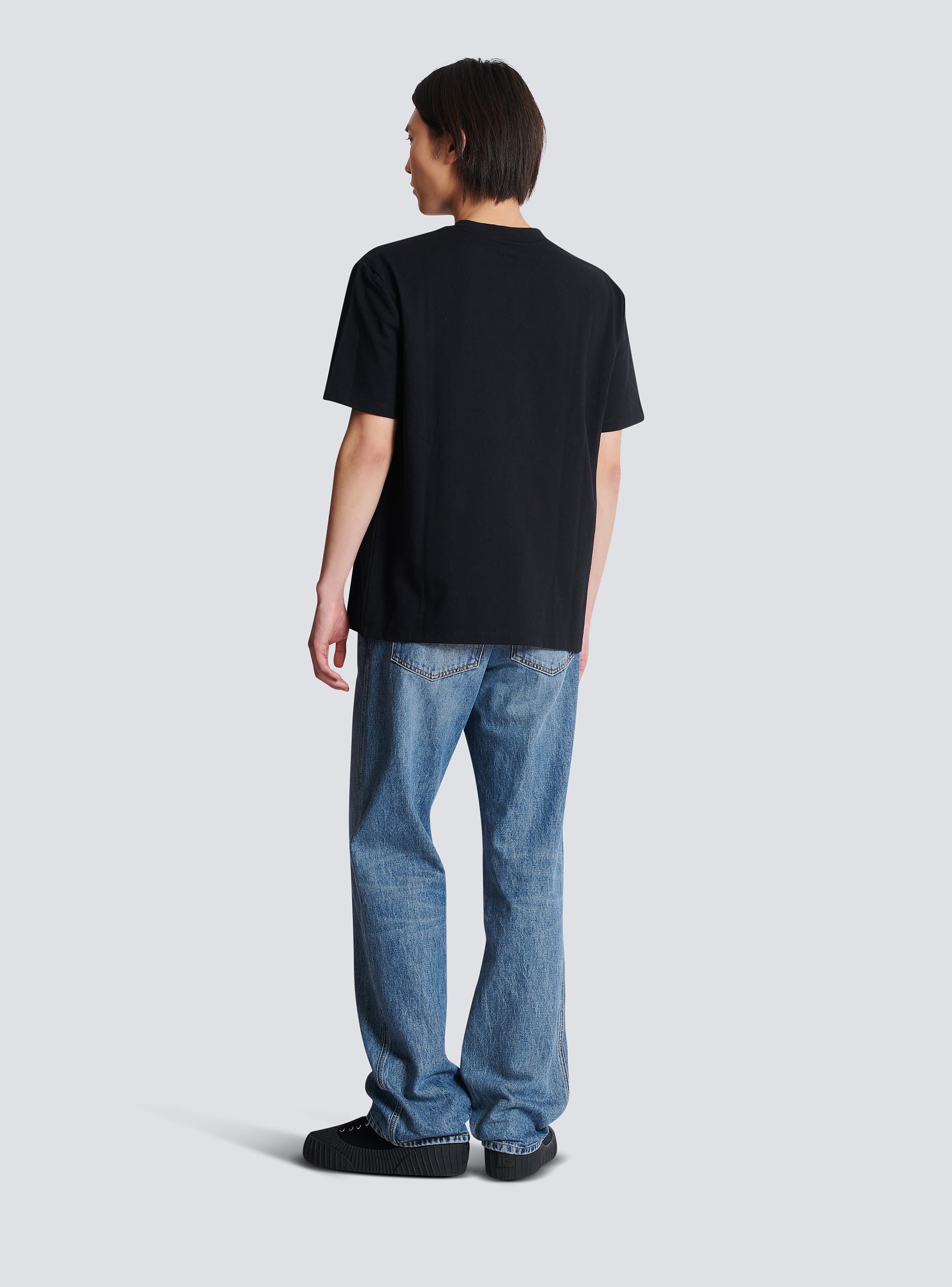 Tシャツ・カットソー BALMAIN BALMAIN LETTER FLOCK T-SHIRT - REG FIT Balmain Lettre flocked T-shirt - Men | BALMAIN