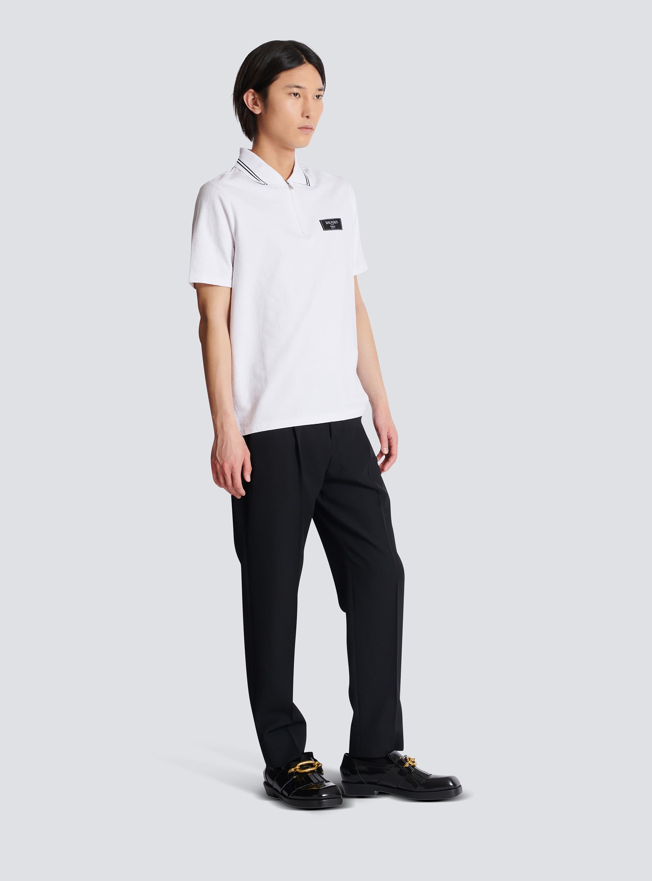 送料関税込【BALMAIN】ポロカラーTシャツ Balmain ポロカラーTシャツ | ブルー | FARFETCH JP