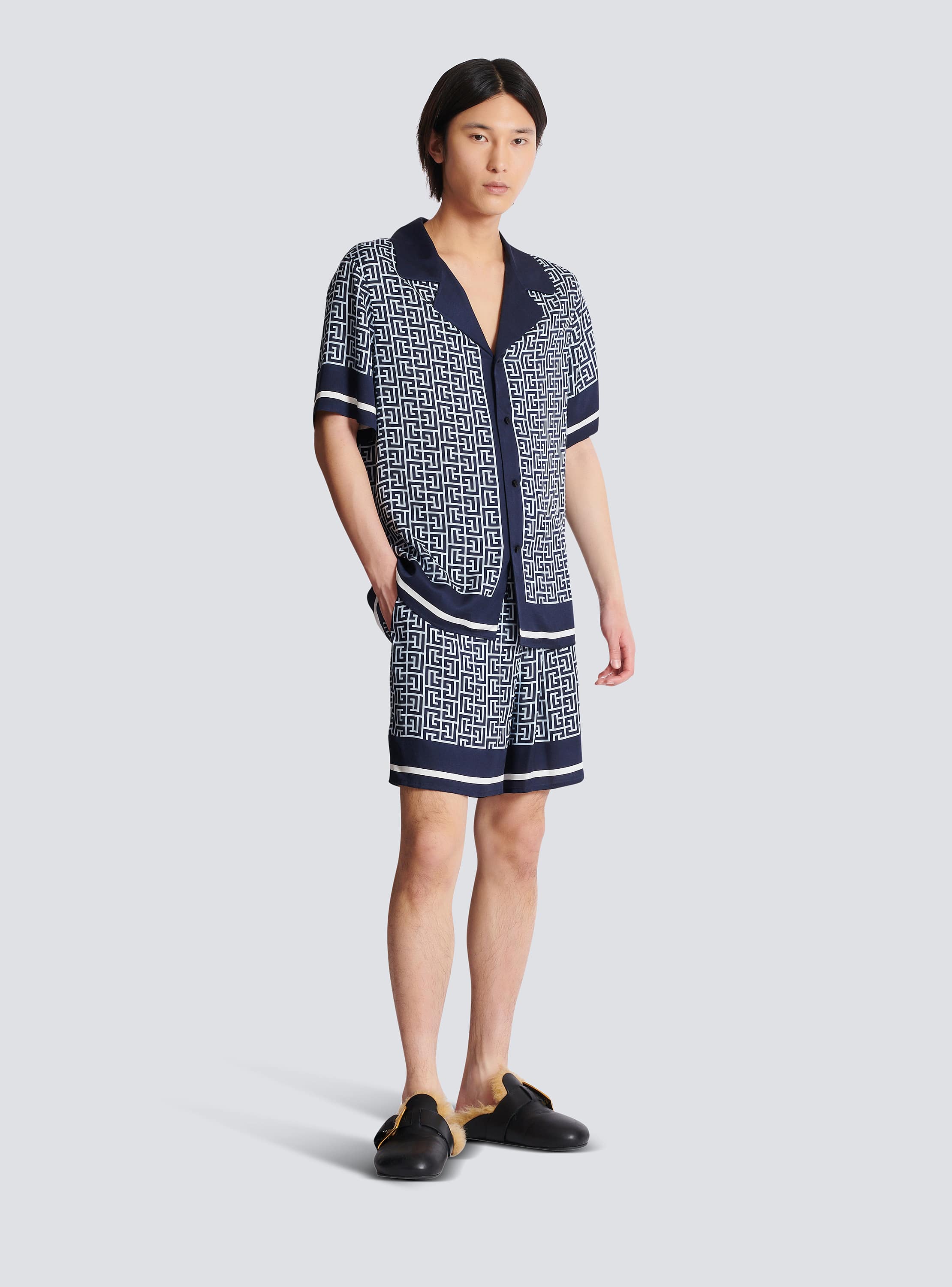 Monogrammed pyjama shirt