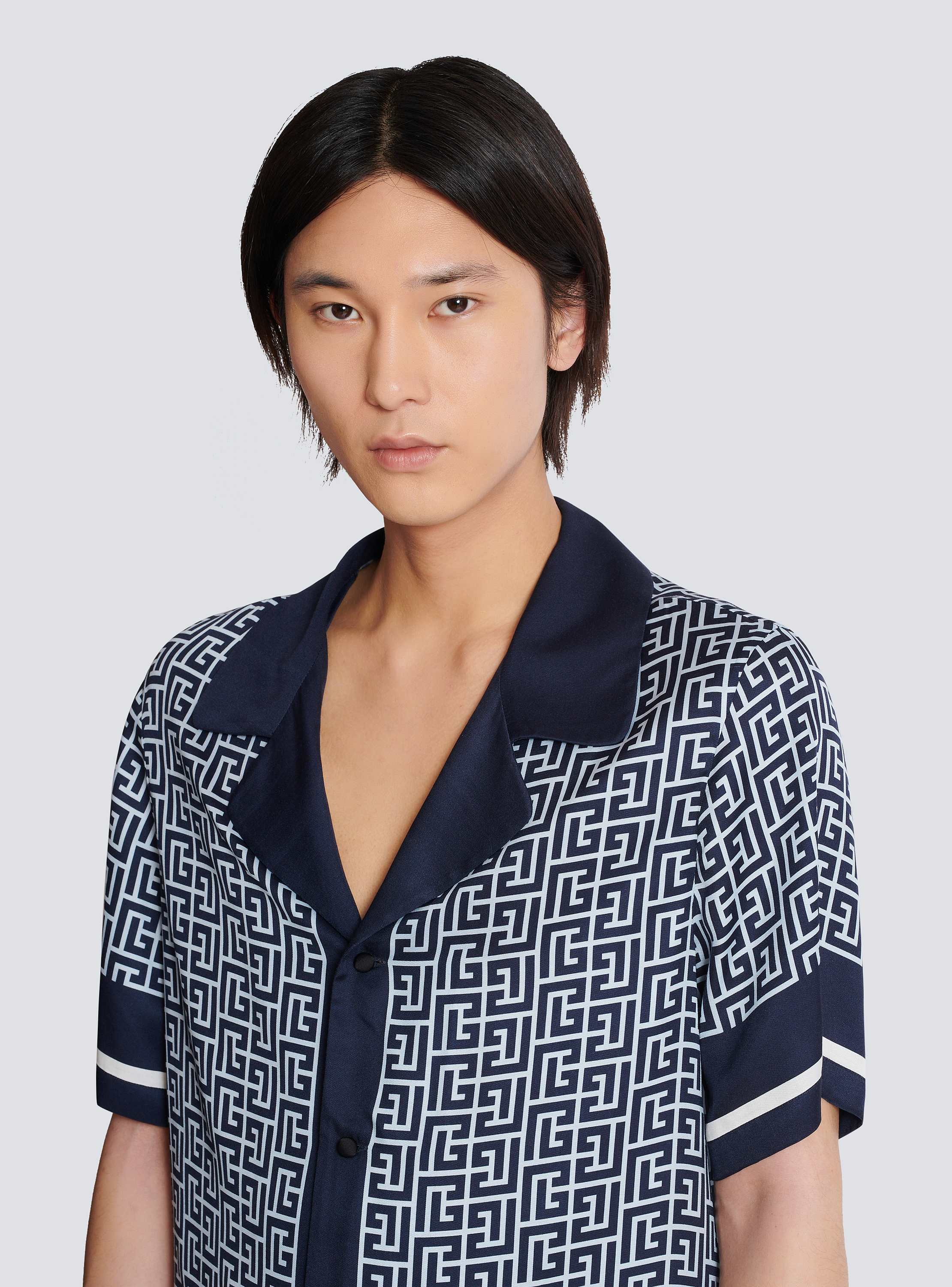 Monogrammed pyjama shirt blue blue - Men | BALMAIN