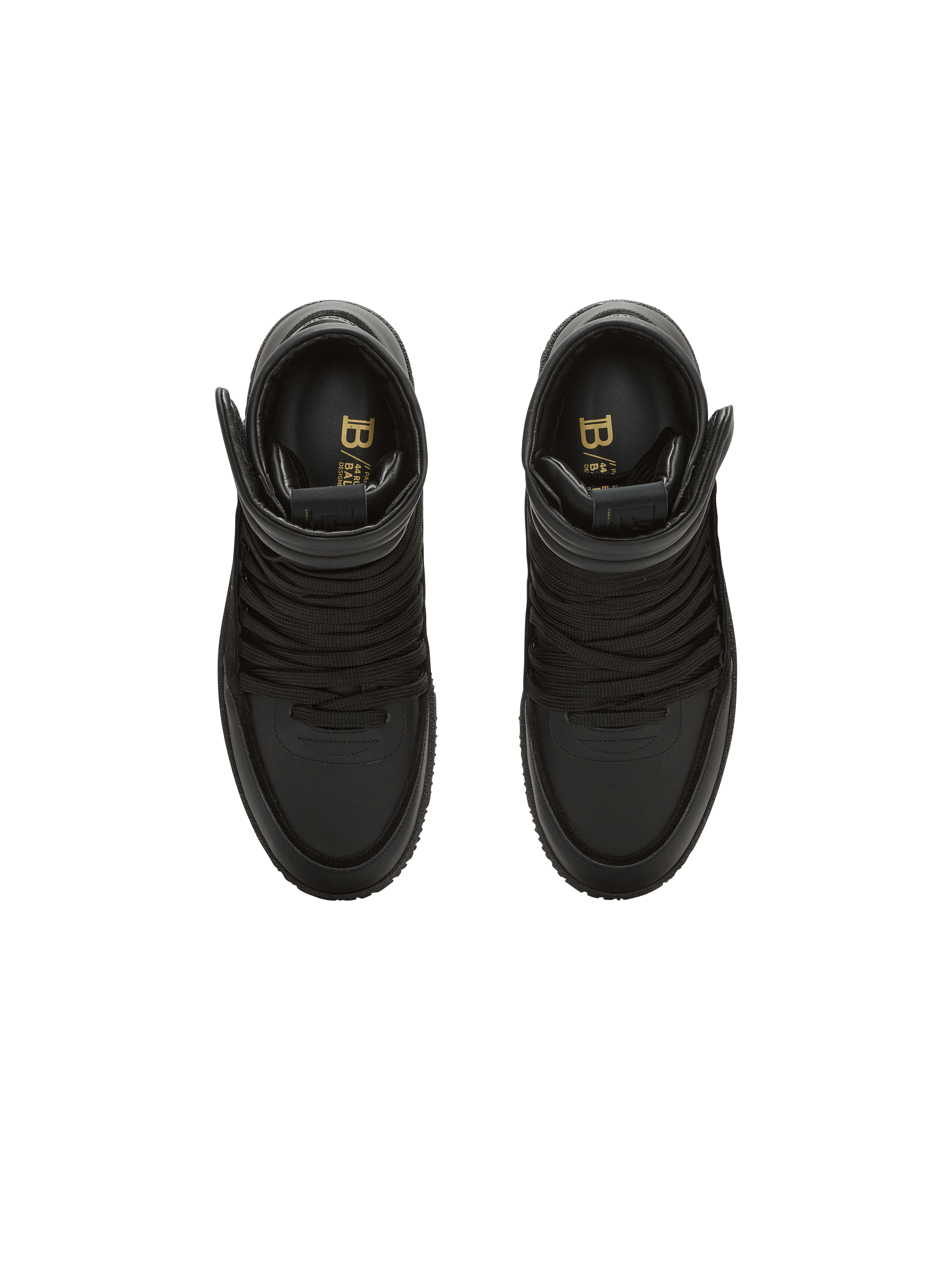 Leather Balmain Swan Mid-Top lace-up trainers 