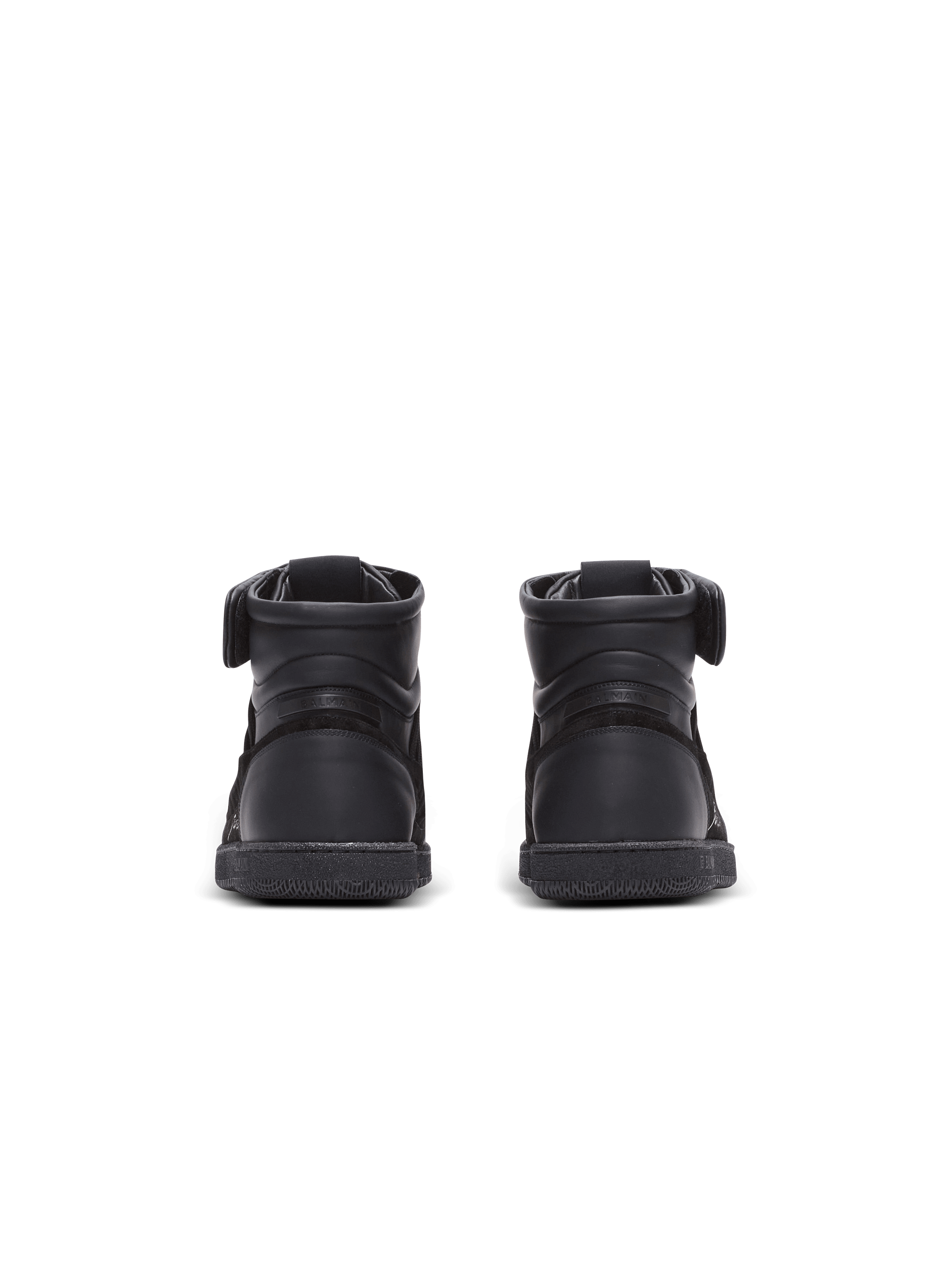 Leather Balmain Swan Mid-Top lace-up trainers 