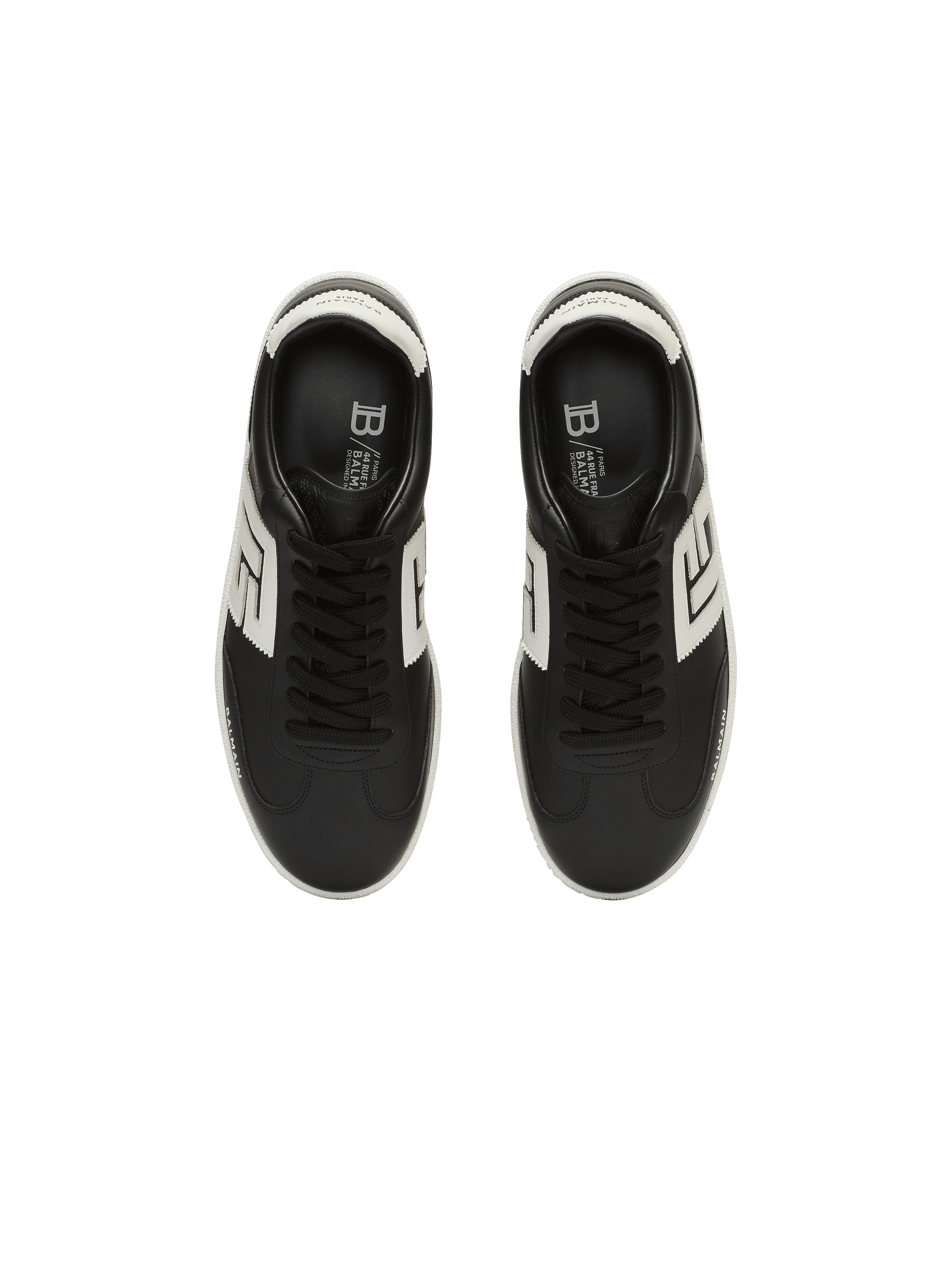 Calfskin Balmain Swan trainers black black - Men | BALMAIN