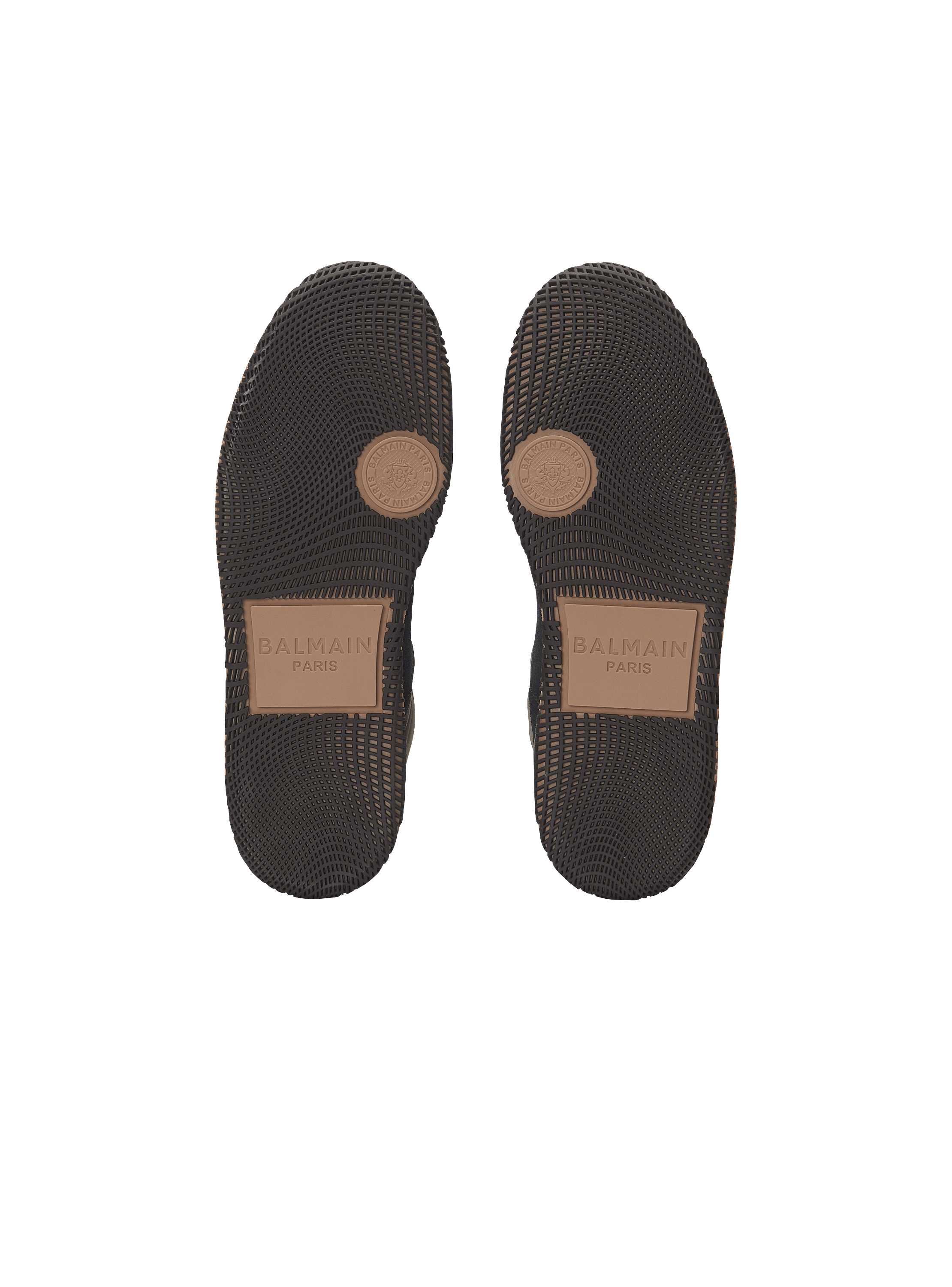 Balmain Swan Mid-Top trainers in calfskin and suede