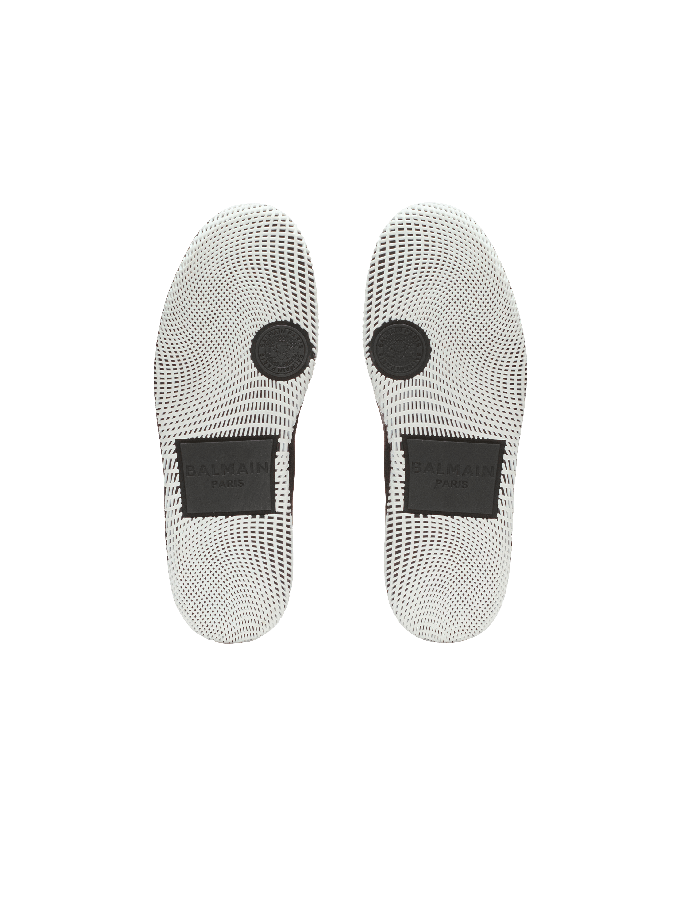 Balmain Swan Mid-Top trainers in calfskin and suede