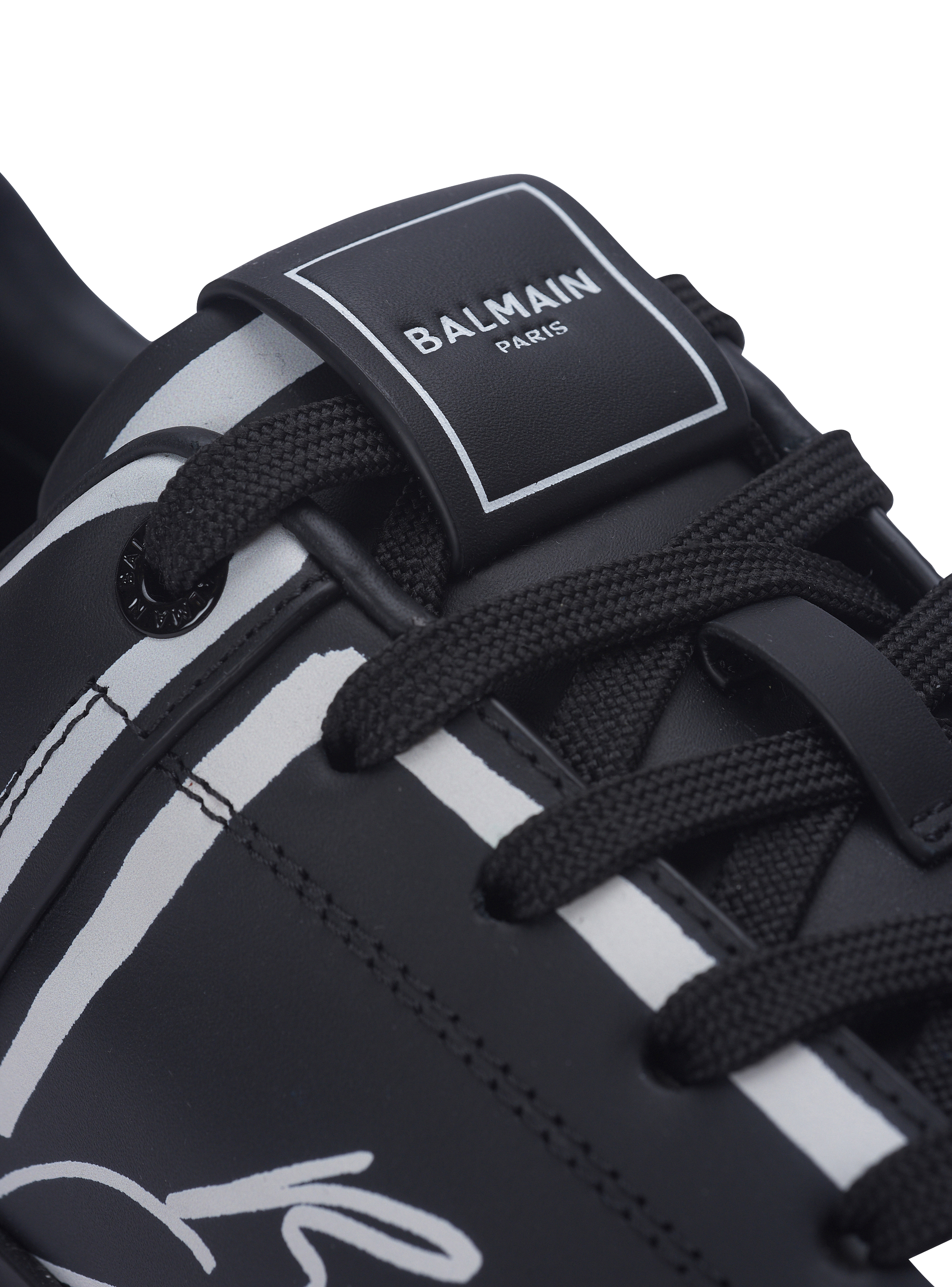B-Court printed calfskin trainers black - Men | BALMAIN
