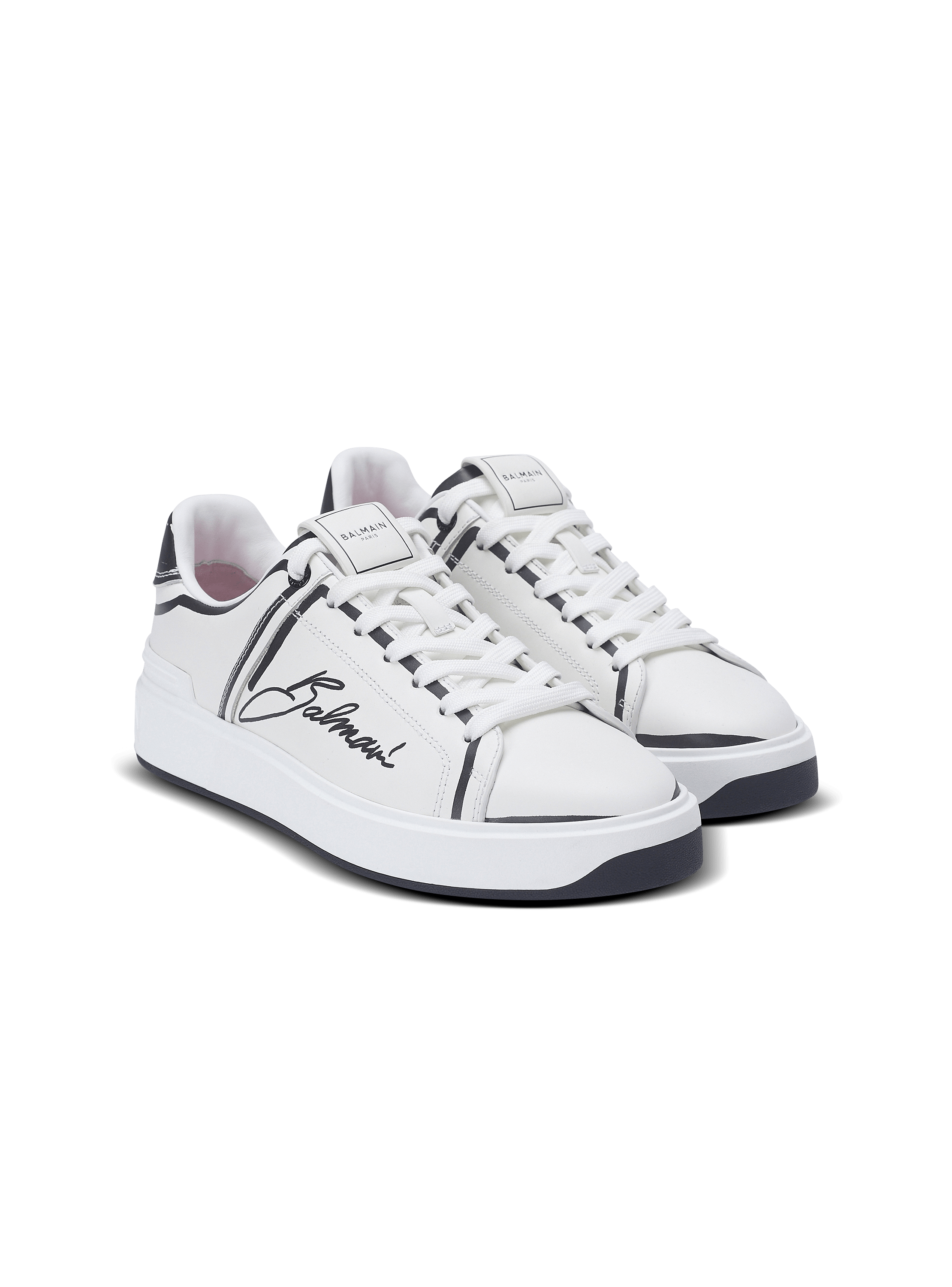 Balmain B-Court レザースニーカー | ホワイト | FARFETCH JP