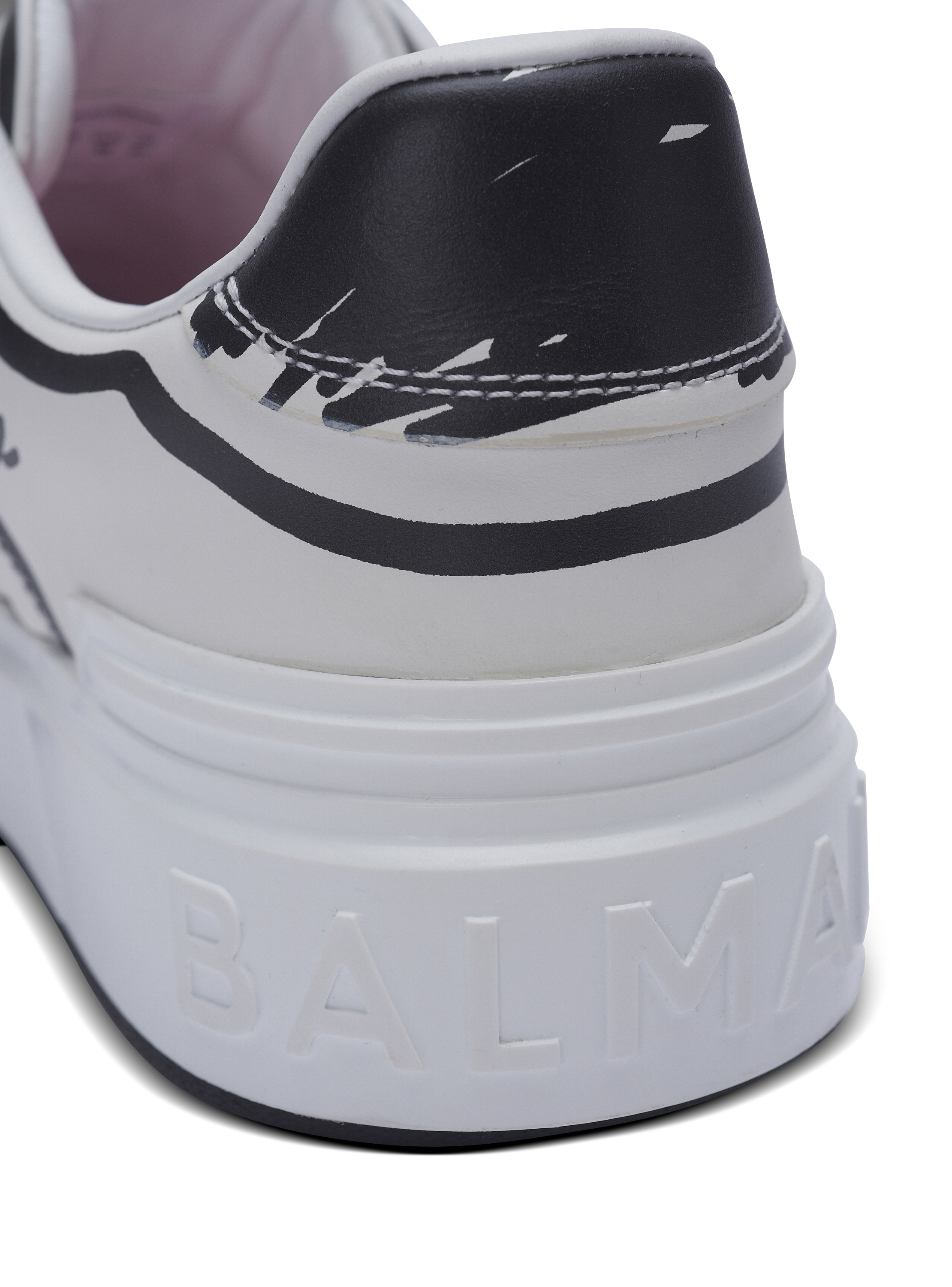 B-Court printed calfskin trainers white - Men | BALMAIN