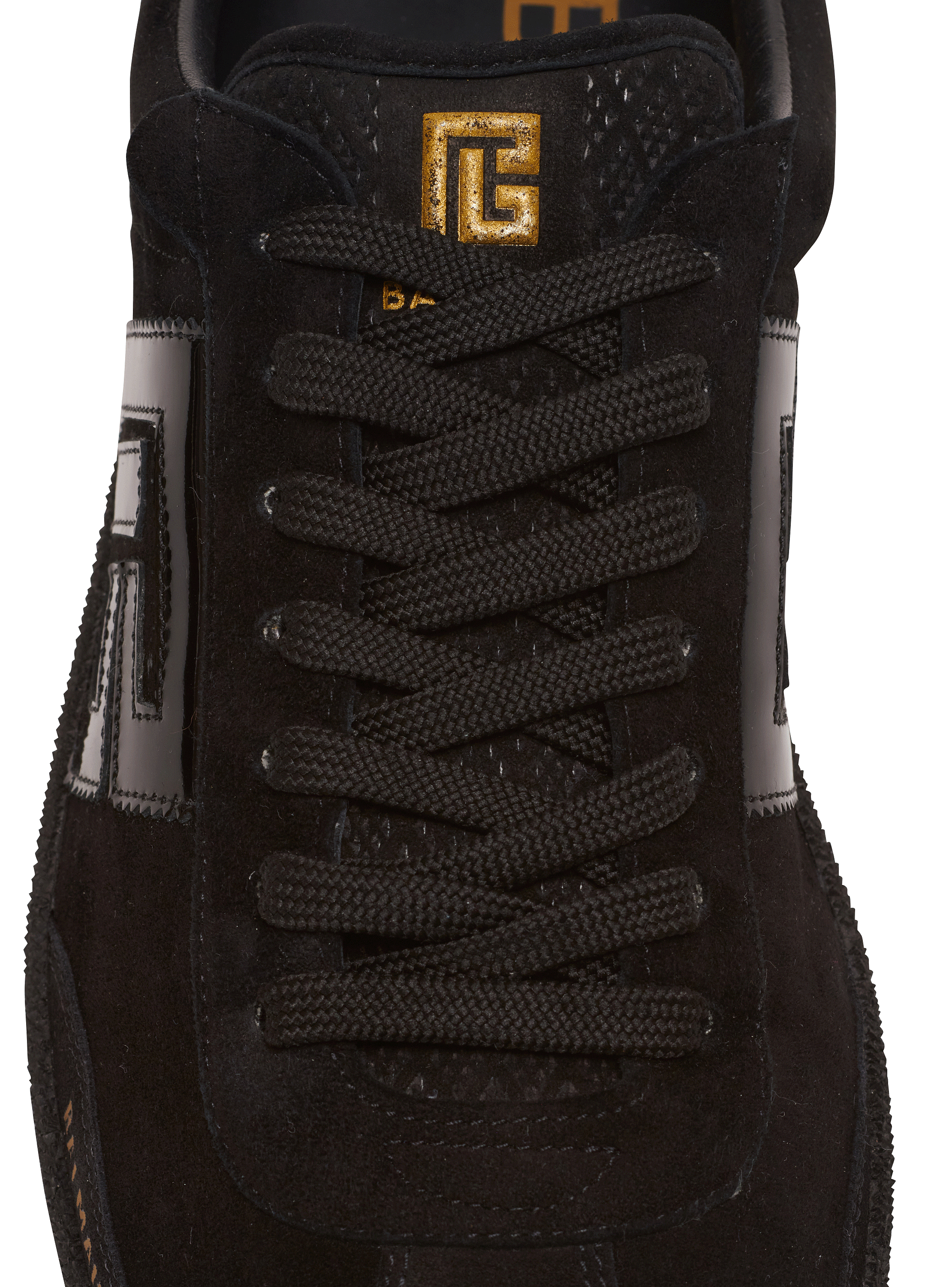 Balmain Swan suede and patent leather sneakers - Men | BALMAIN