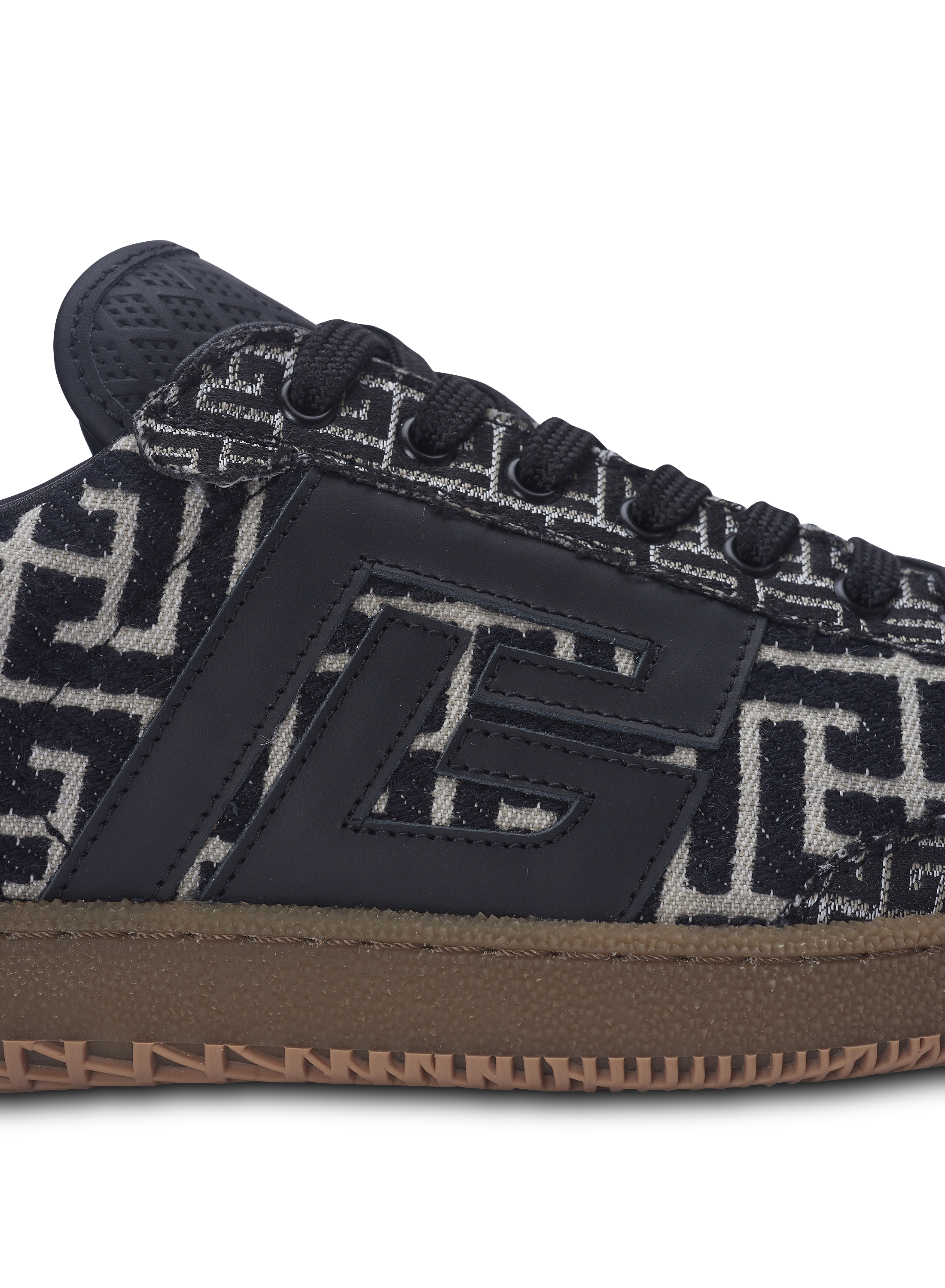 Balmain Swan trainers in PB Labyrinth jacquard - Men | BALMAIN
