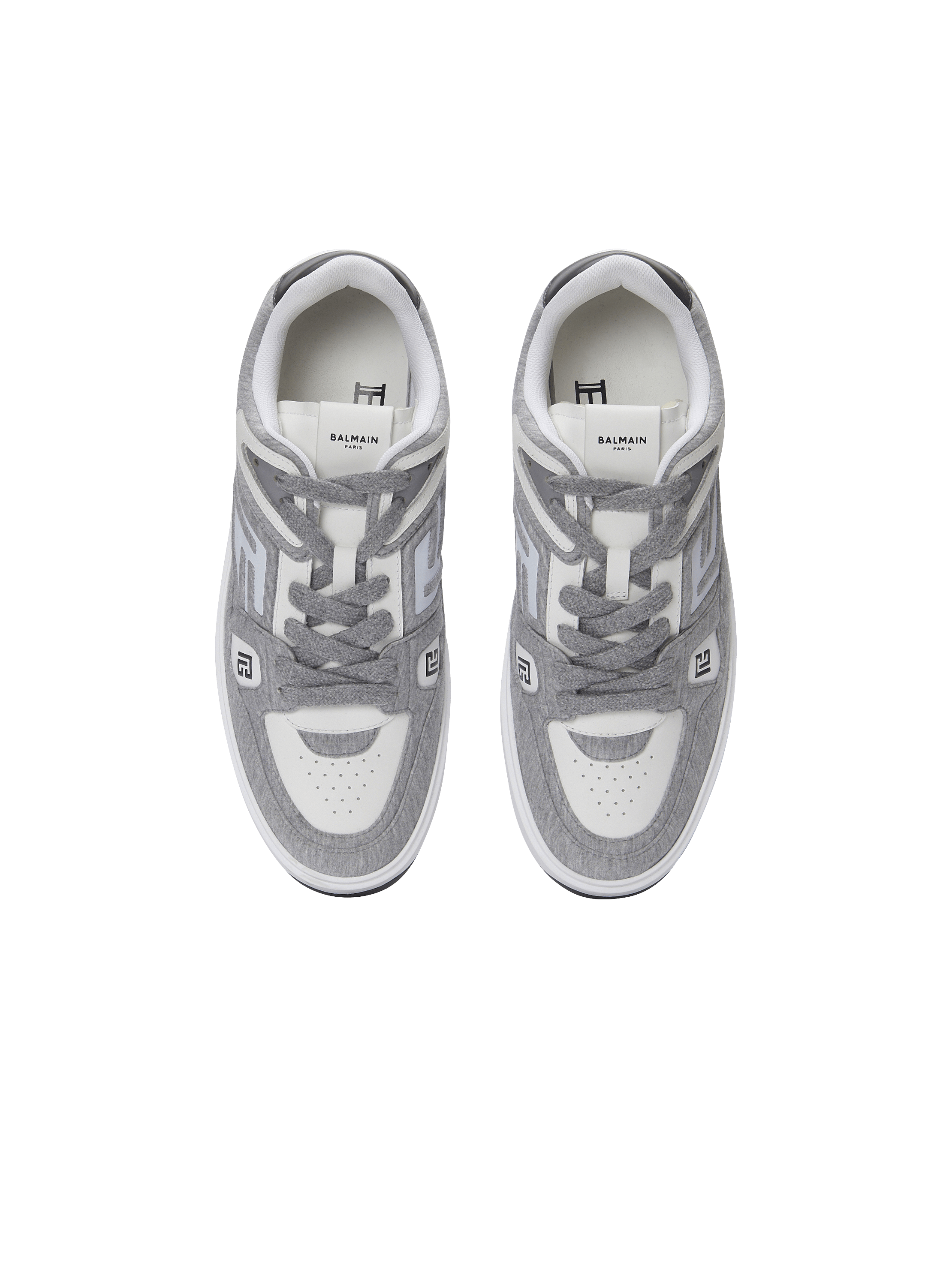 スニーカー BALMAIN Men Sneakers Grey EM1VI378TFJM Y16 B-Court Skate trainers in fleece and calfskin - Men | BALMAIN