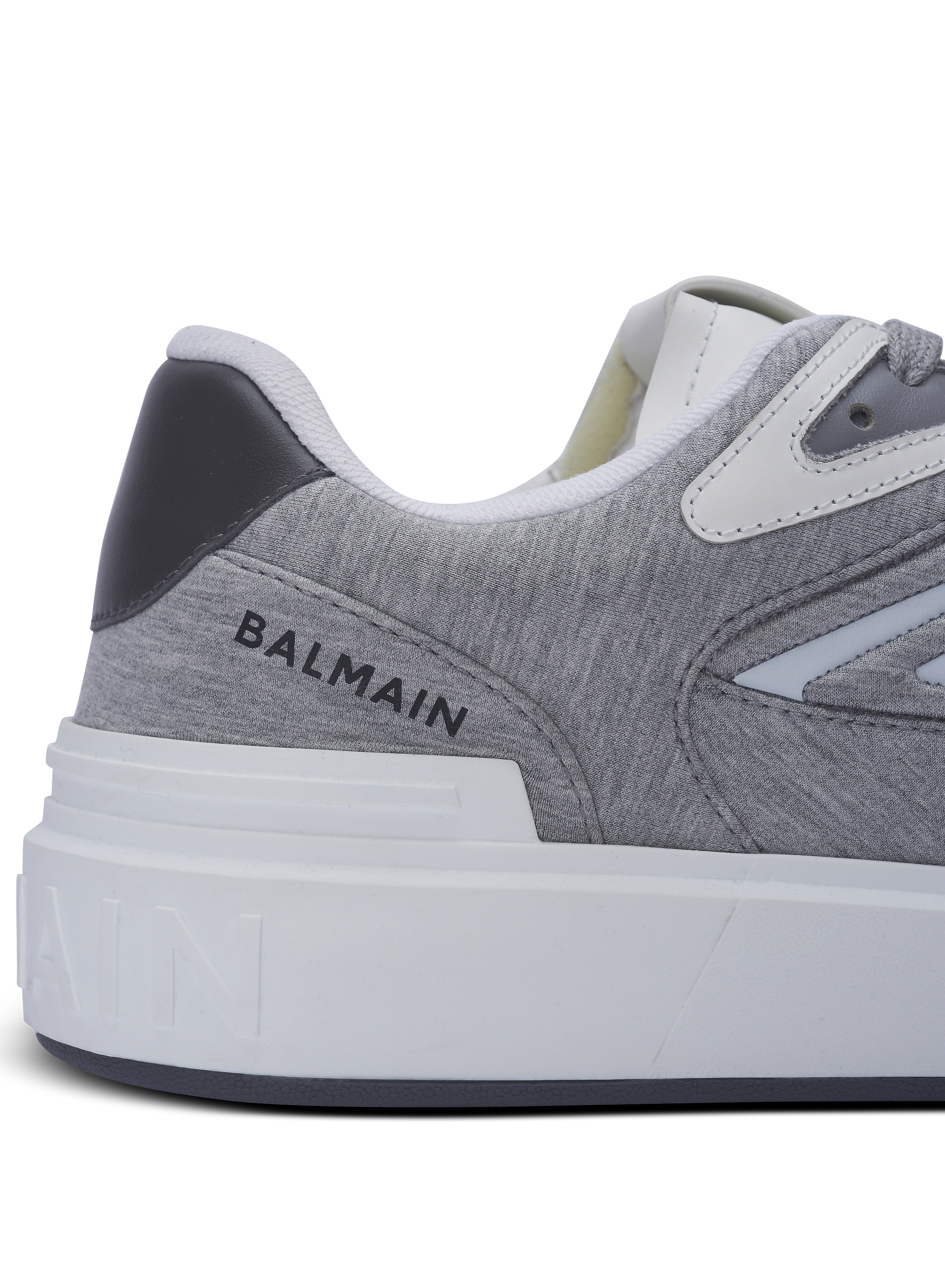 スニーカー BALMAIN SS25 'B-Court Skate' sneakers (EM1VI378TFJM Y16) B-Court Skate trainers in fleece and calfskin - Men | BALMAIN