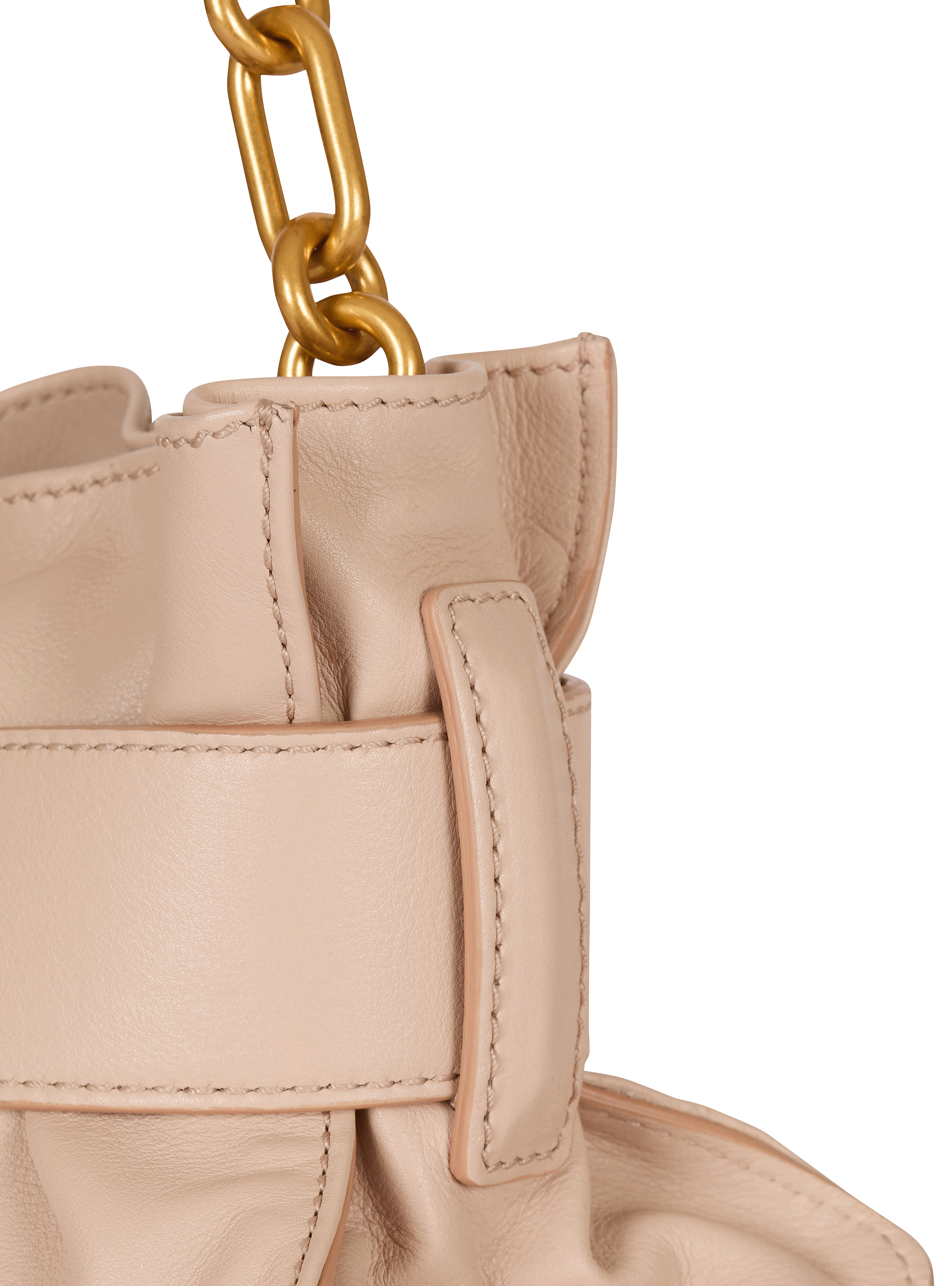 【関税込み】Balmain ベージュ ミニ Anthem バッグ Mini Anthem bag in calfskin - Women | BALMAIN