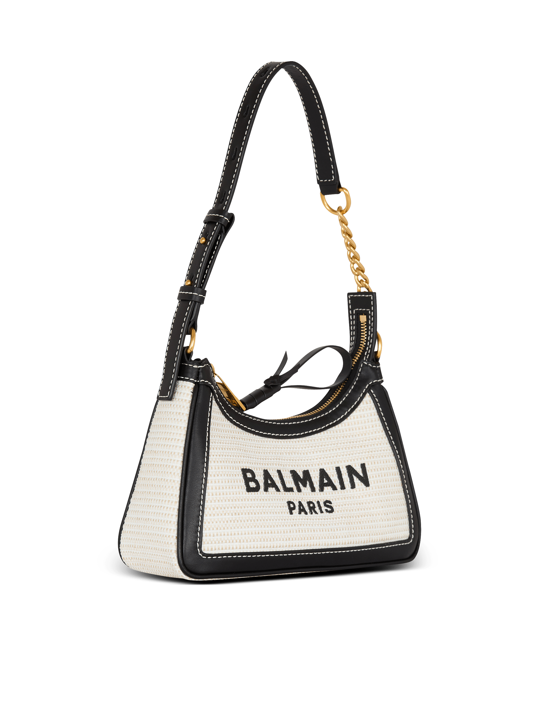 Raffia B-Army Shoulder bag grey grey - Women | BALMAIN