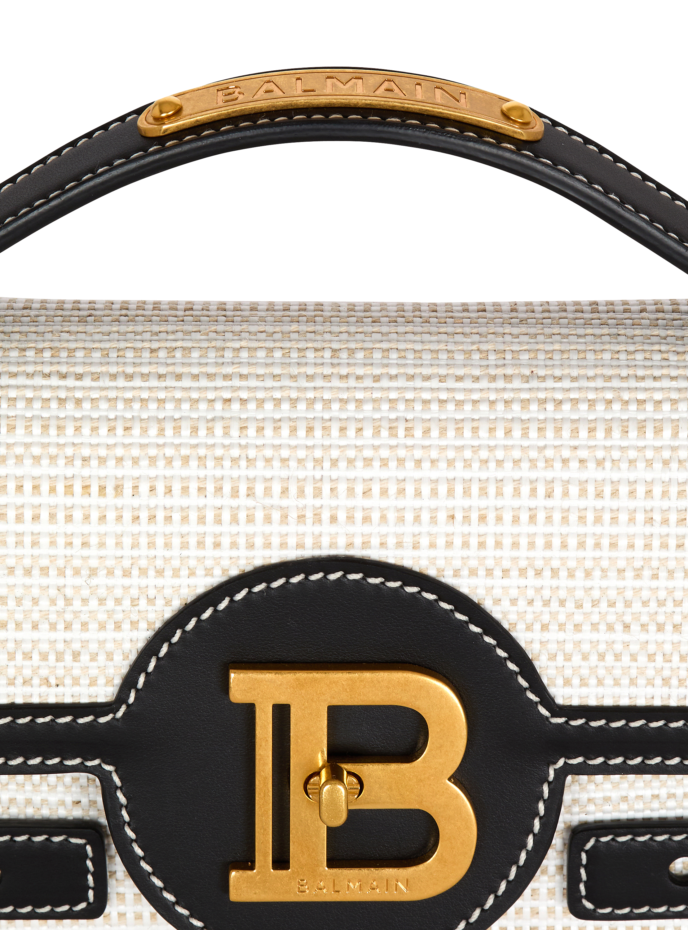 Raffia B-Buzz Shoulder 24 bag grey grey - Women | BALMAIN