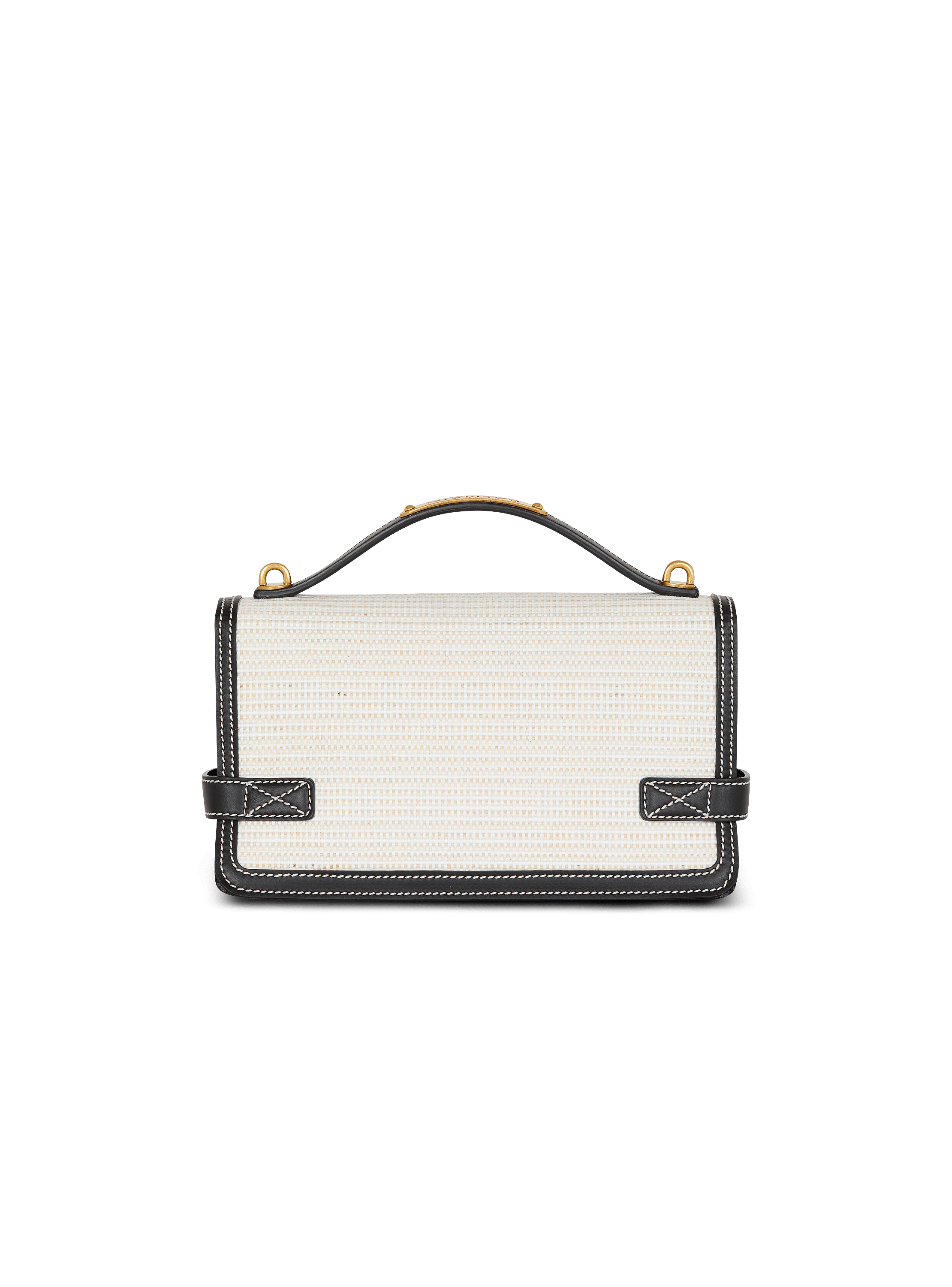 【Balmain】B-BUZZ SHOULDER 24-RAPHIA&CALFSKIN◆EN0DA829TRHS Raffia B-Buzz Shoulder 24 bag - Women | BALMAIN
